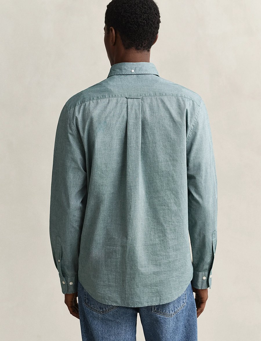 Gant - REG CLASSIC POPLIN SHIRT - casual skjortor - dark emerald - 2