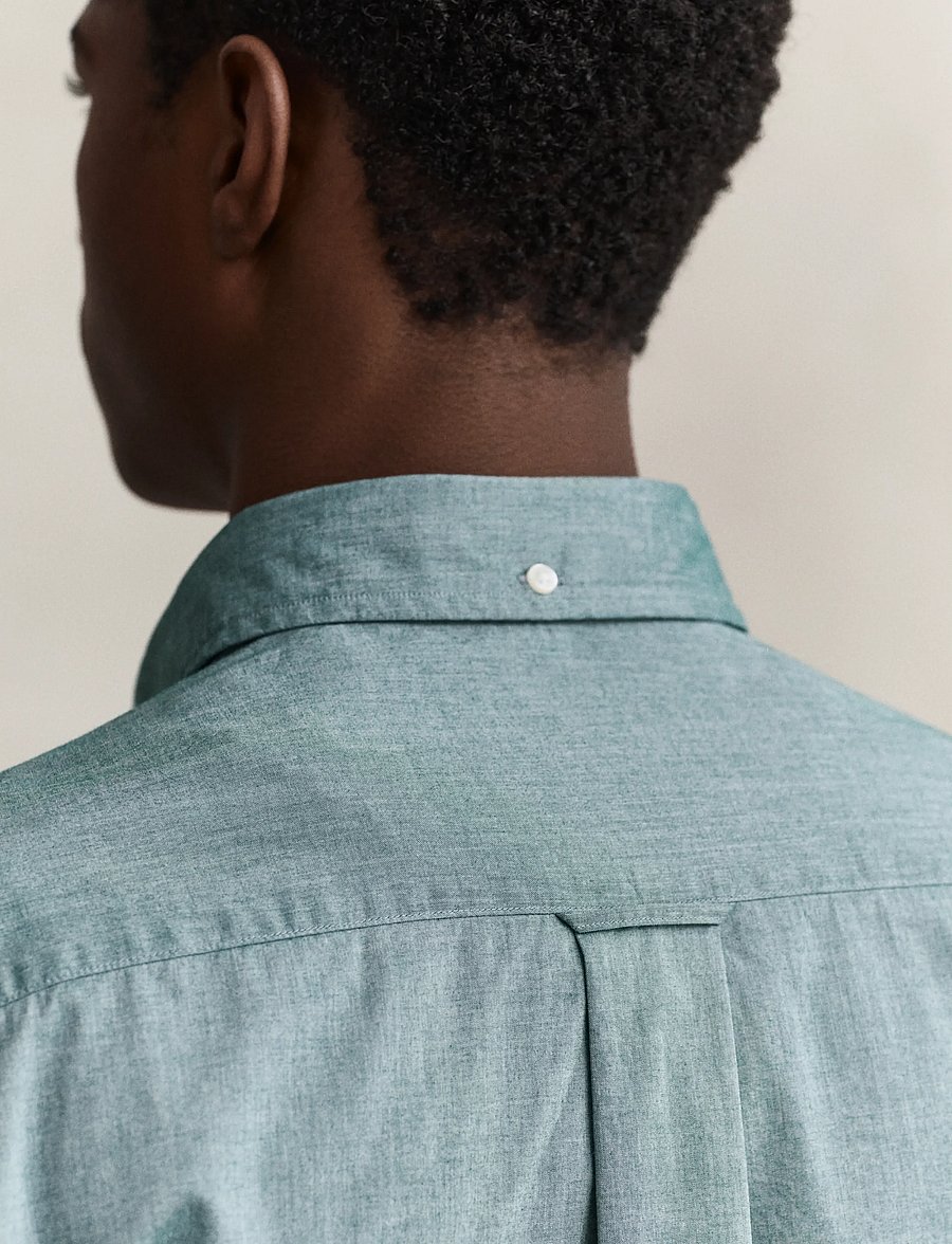 Gant - REG CLASSIC POPLIN SHIRT - casual skjortor - dark emerald - 3