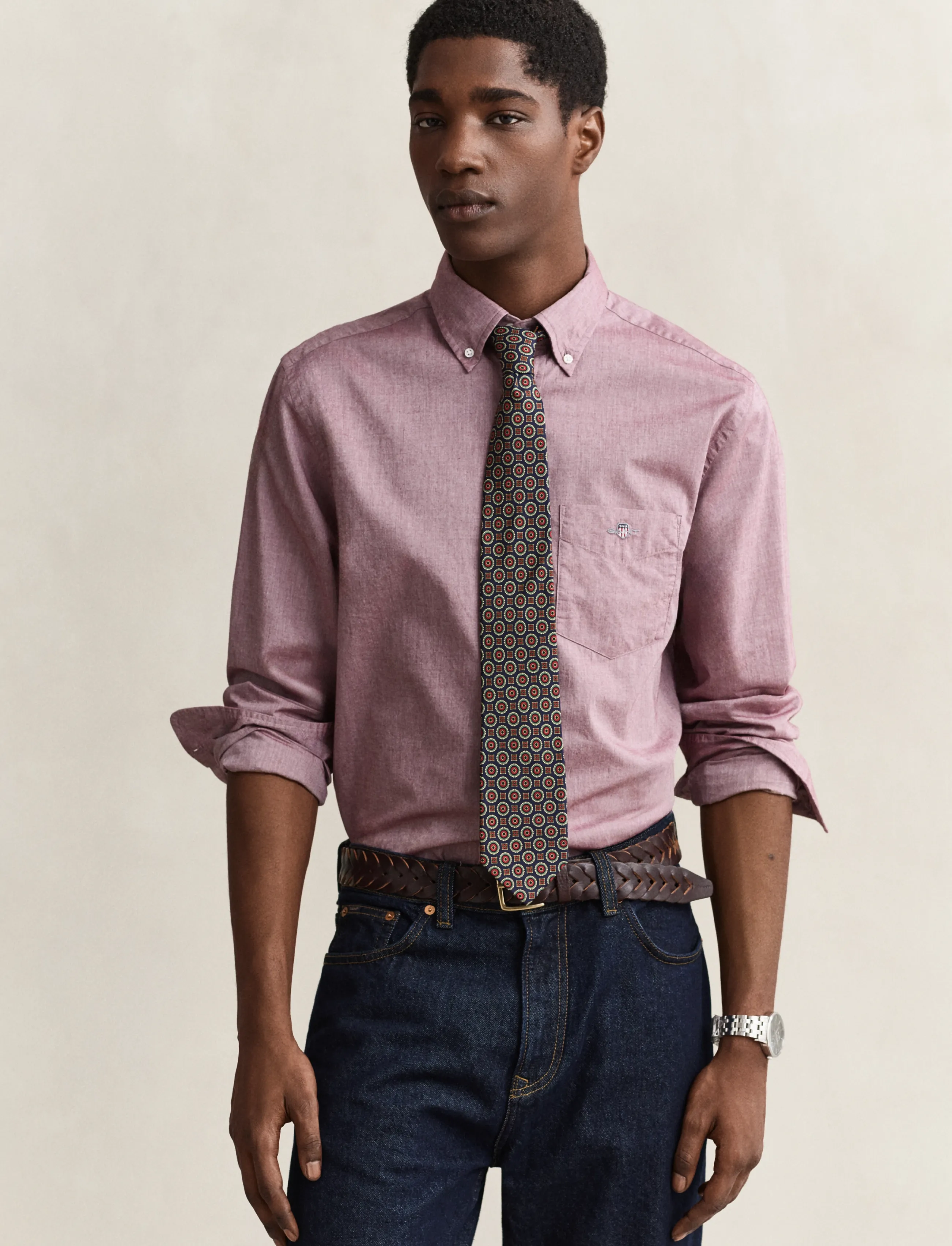 Gant REG CLASSIC POPLIN SHIRT - Shirts - DEEP GRAPE WINE / burgundy