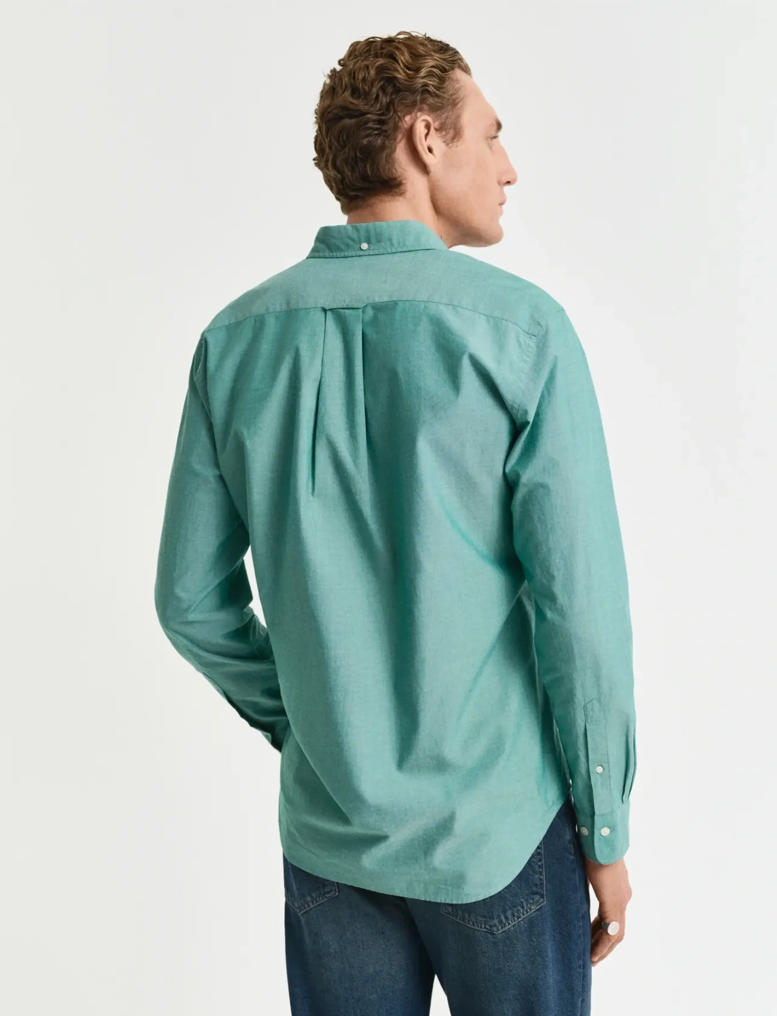 Gant - REG POPLIN SHIRT - casual shirts - deep green - 3