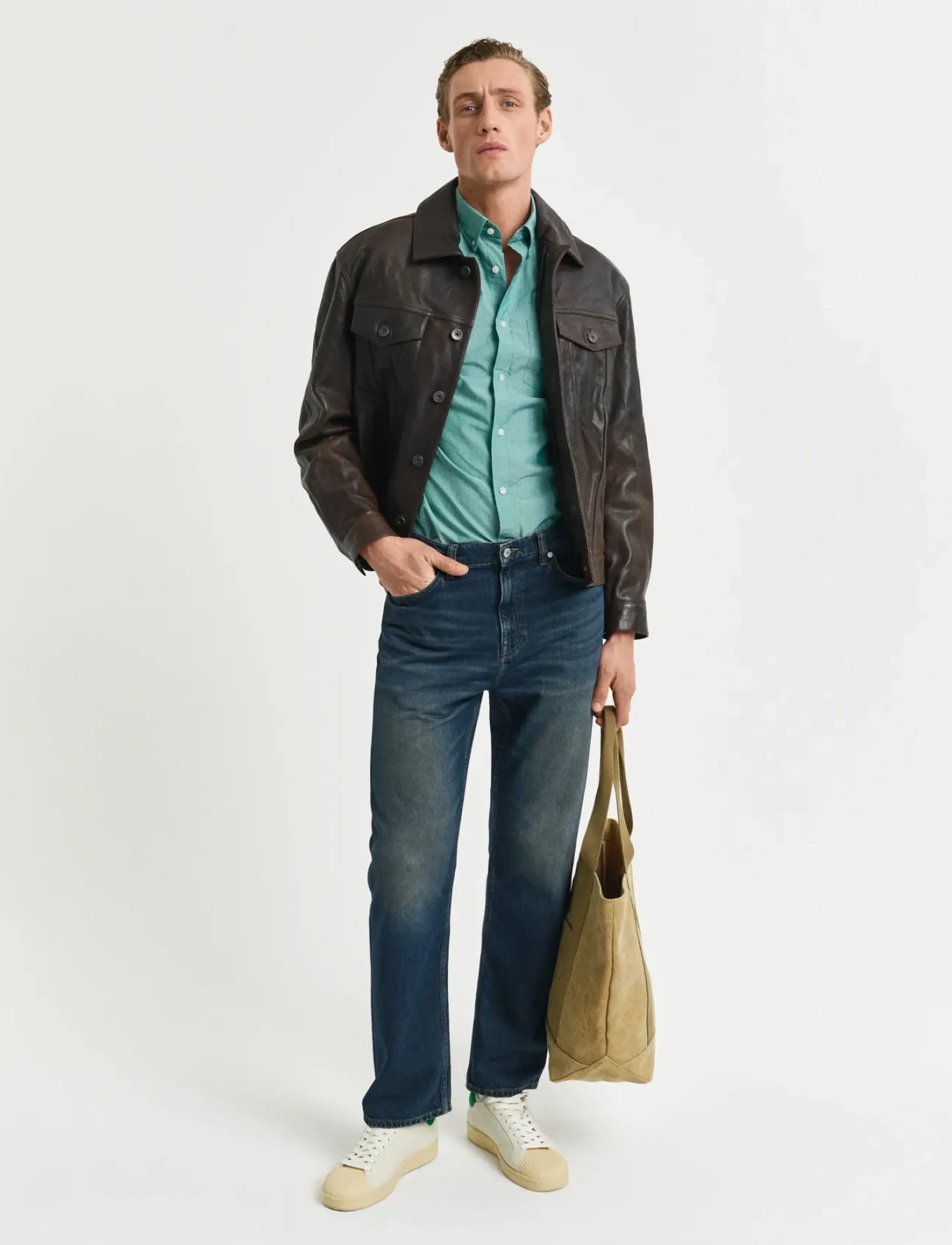 Gant - REG POPLIN SHIRT - casual shirts - deep green - 5