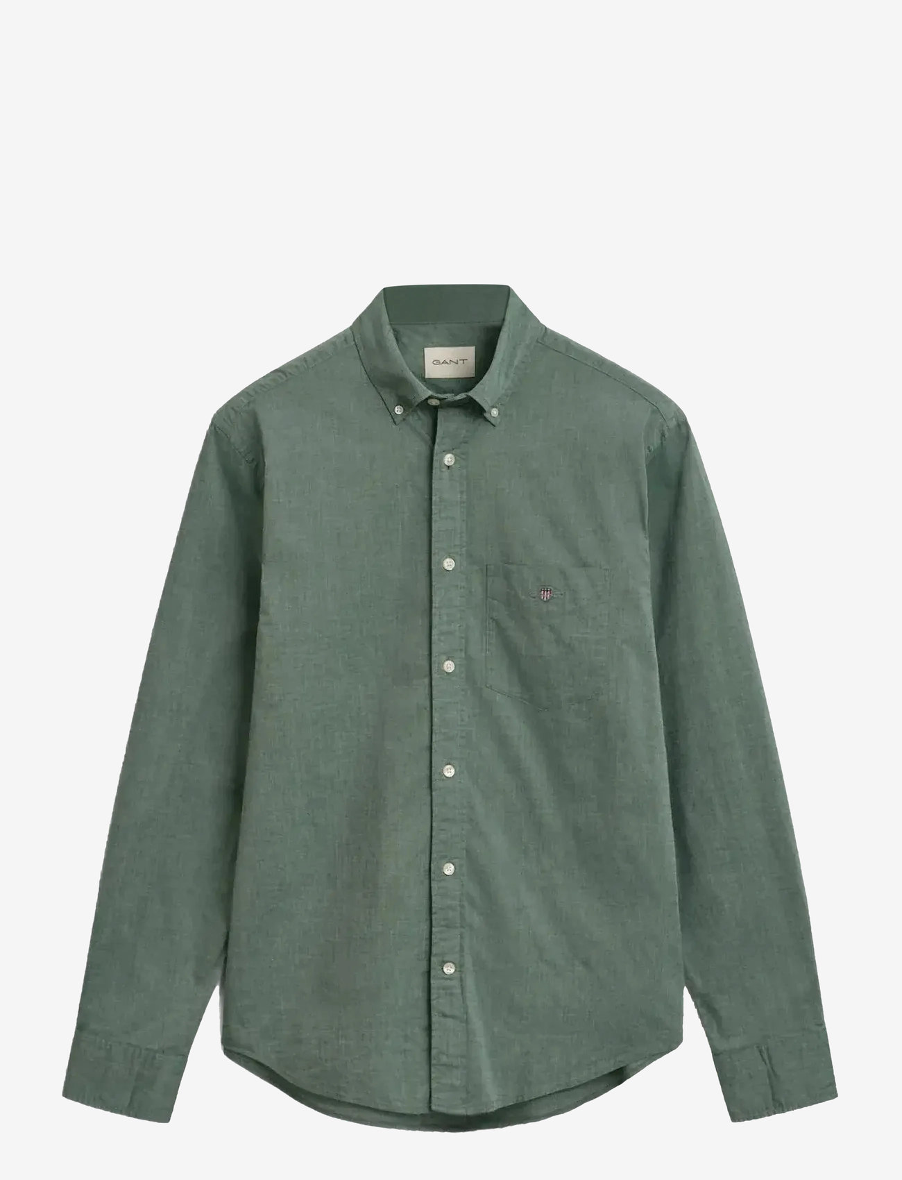 GANT - REG CLASSIC POPLIN SHIRT - vabaajasärgid - forest green - 1