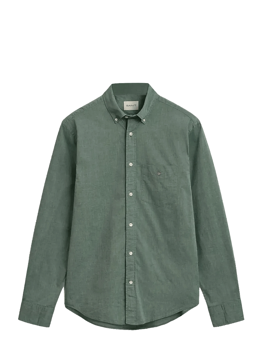 Gant - REG POPLIN SHIRT - casual shirts - forest green - 1