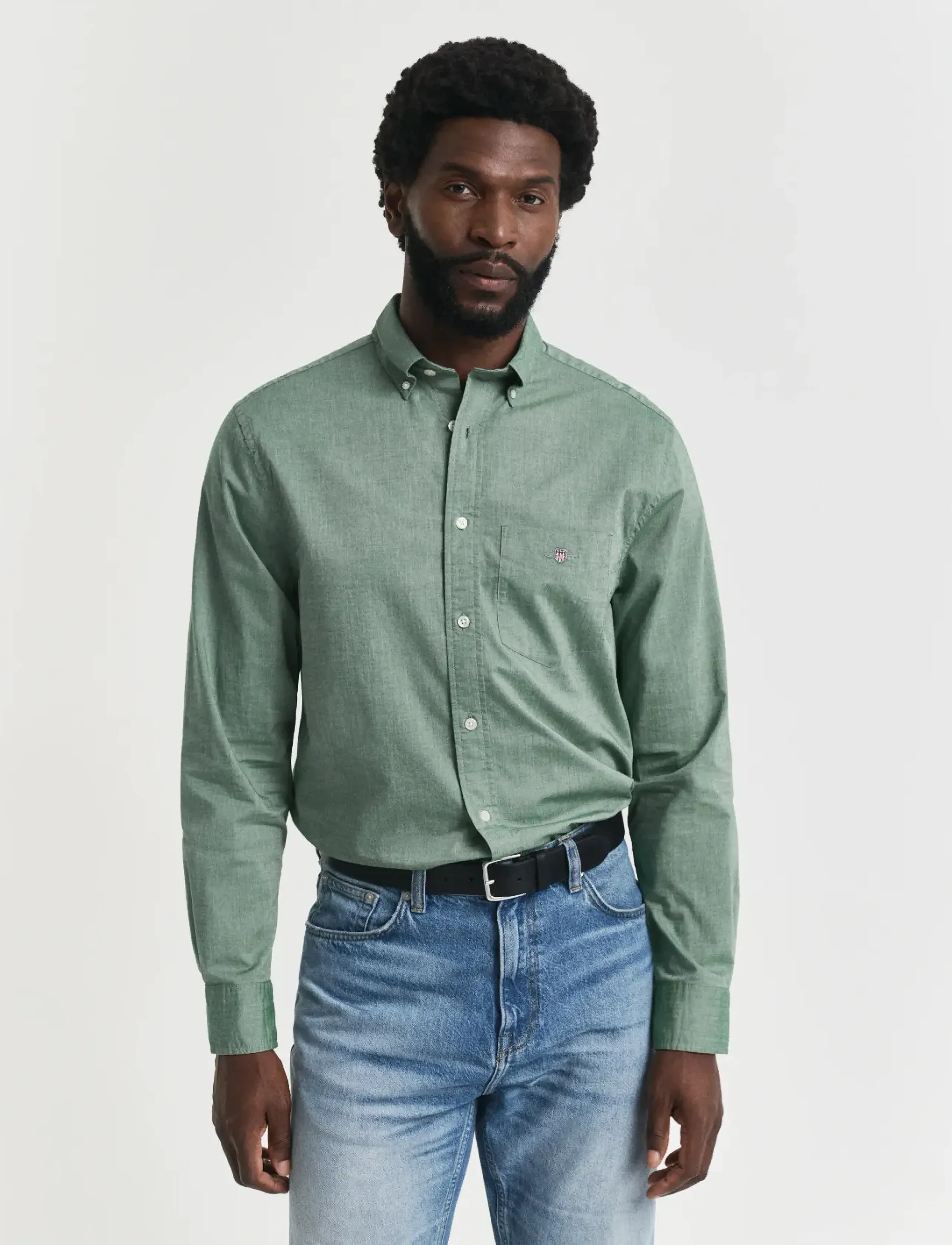 Gant REG POPLIN SHIRT - Casual shirts - FOREST GREEN / green