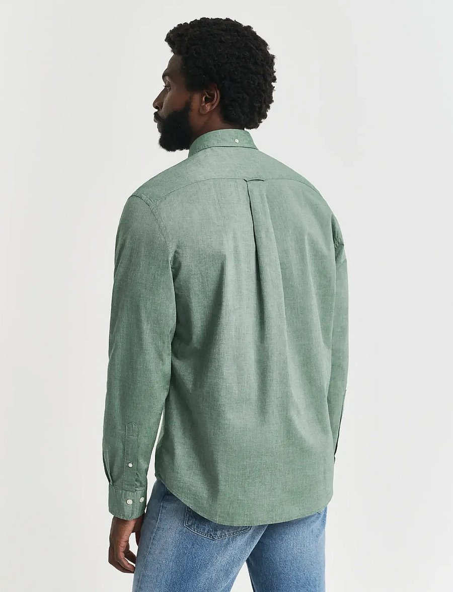 Gant - REG POPLIN SHIRT - casual shirts - forest green - 2