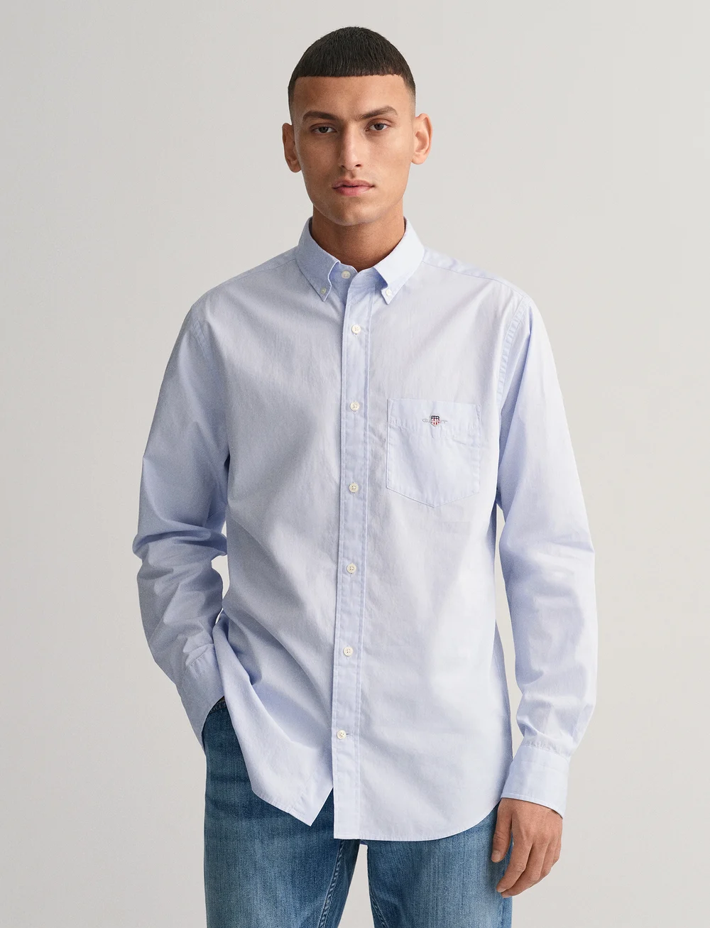 GANT - REG CLASSIC POPLIN SHIRT - basic shirts - light blue - 0