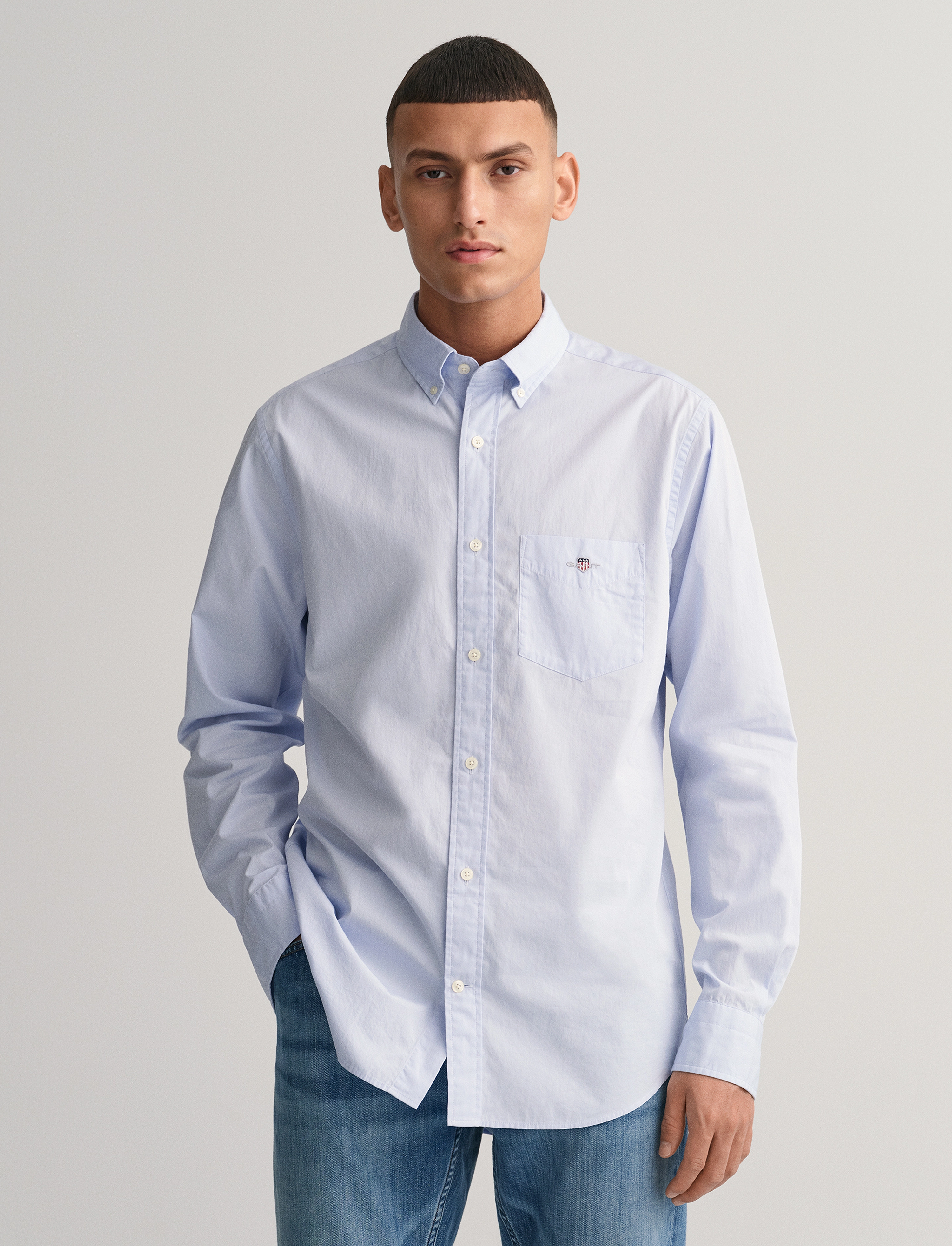 Gant REG CLASSIC POPLIN SHIRT - Skjorter - LIGHT BLUE / blue