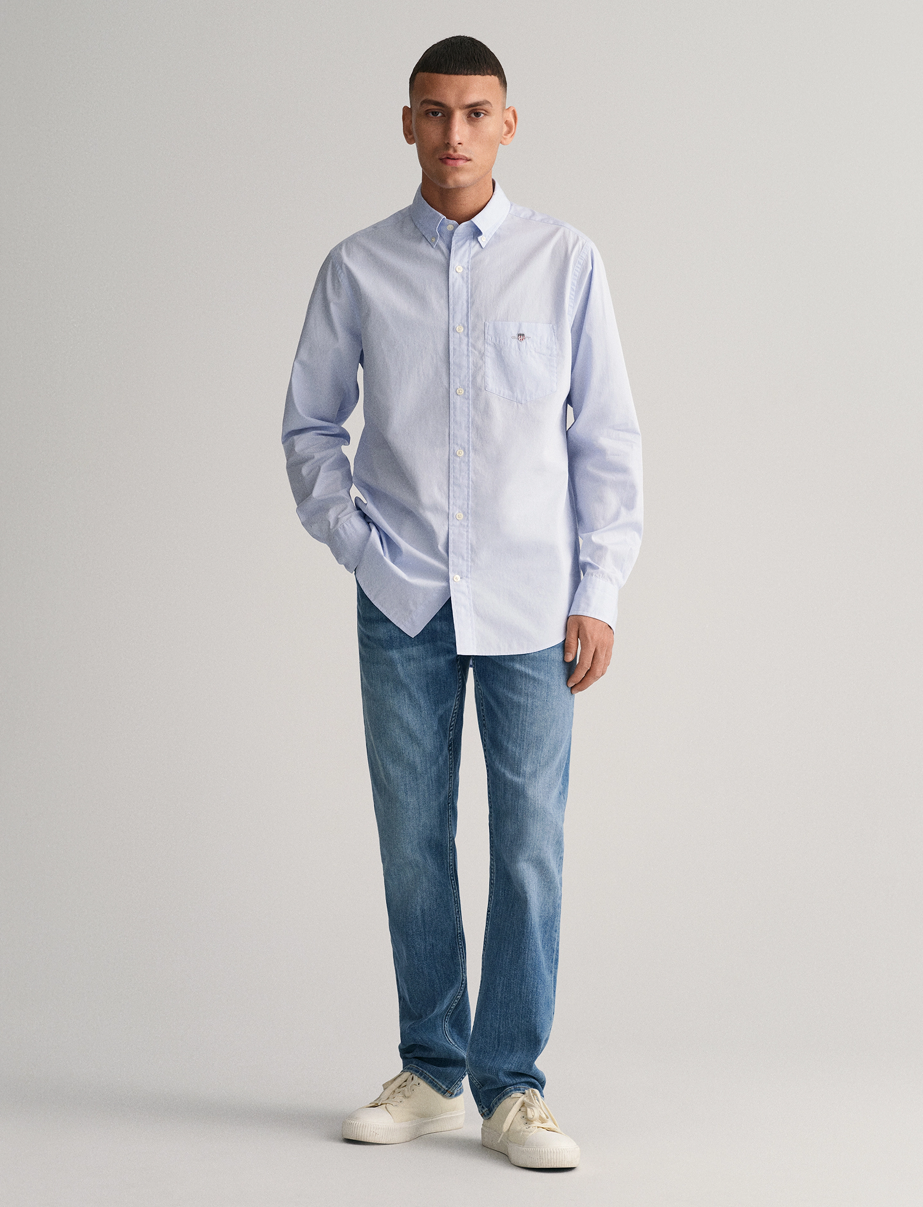 Gant - REG POPLIN SHIRT - casual hemden - light blue - 5