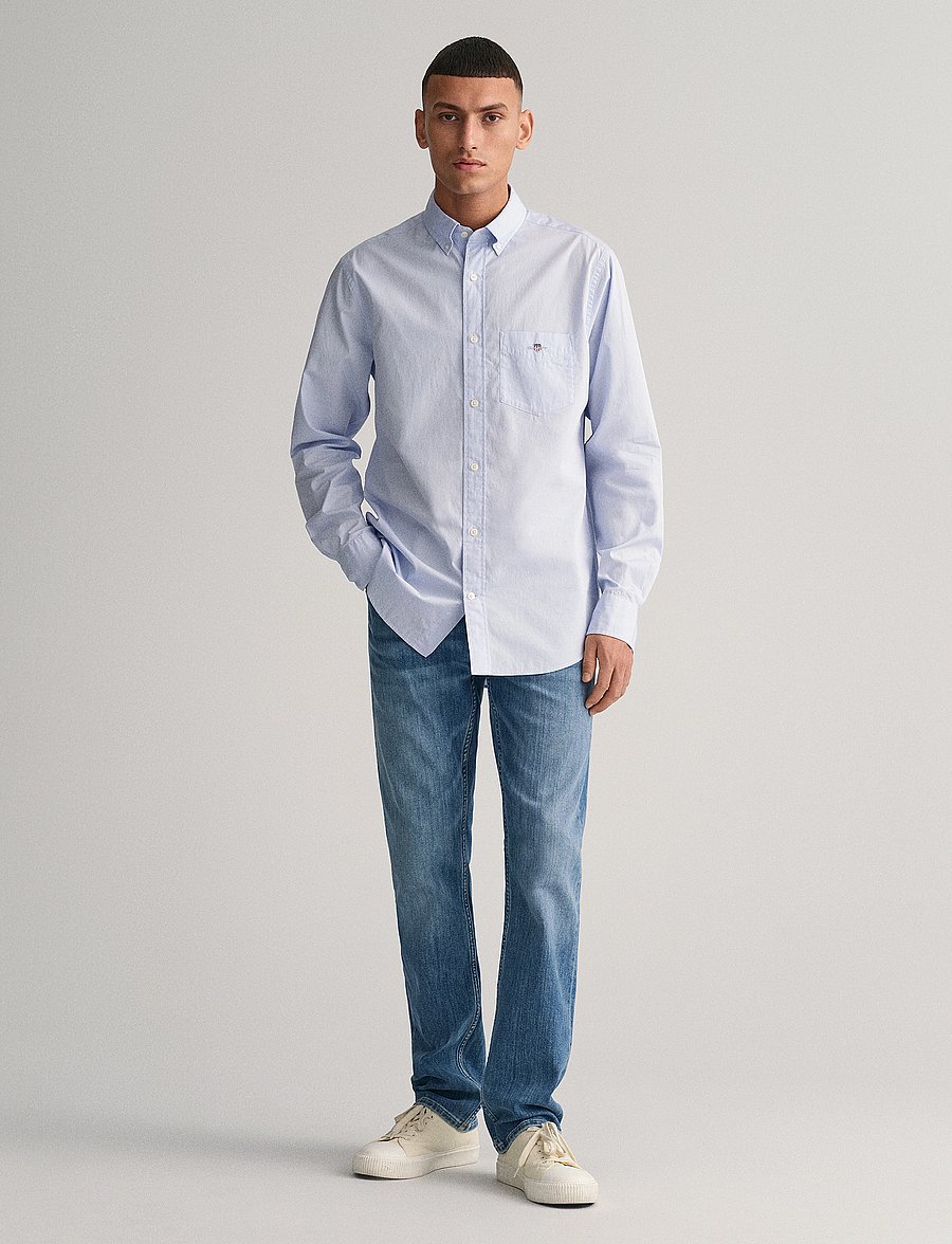 Gant - REG POPLIN SHIRT - casual hemden - light blue - 5