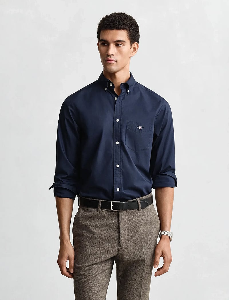 Gant - REG CLASSIC POPLIN SHIRT - casual skjorter - marine - 0