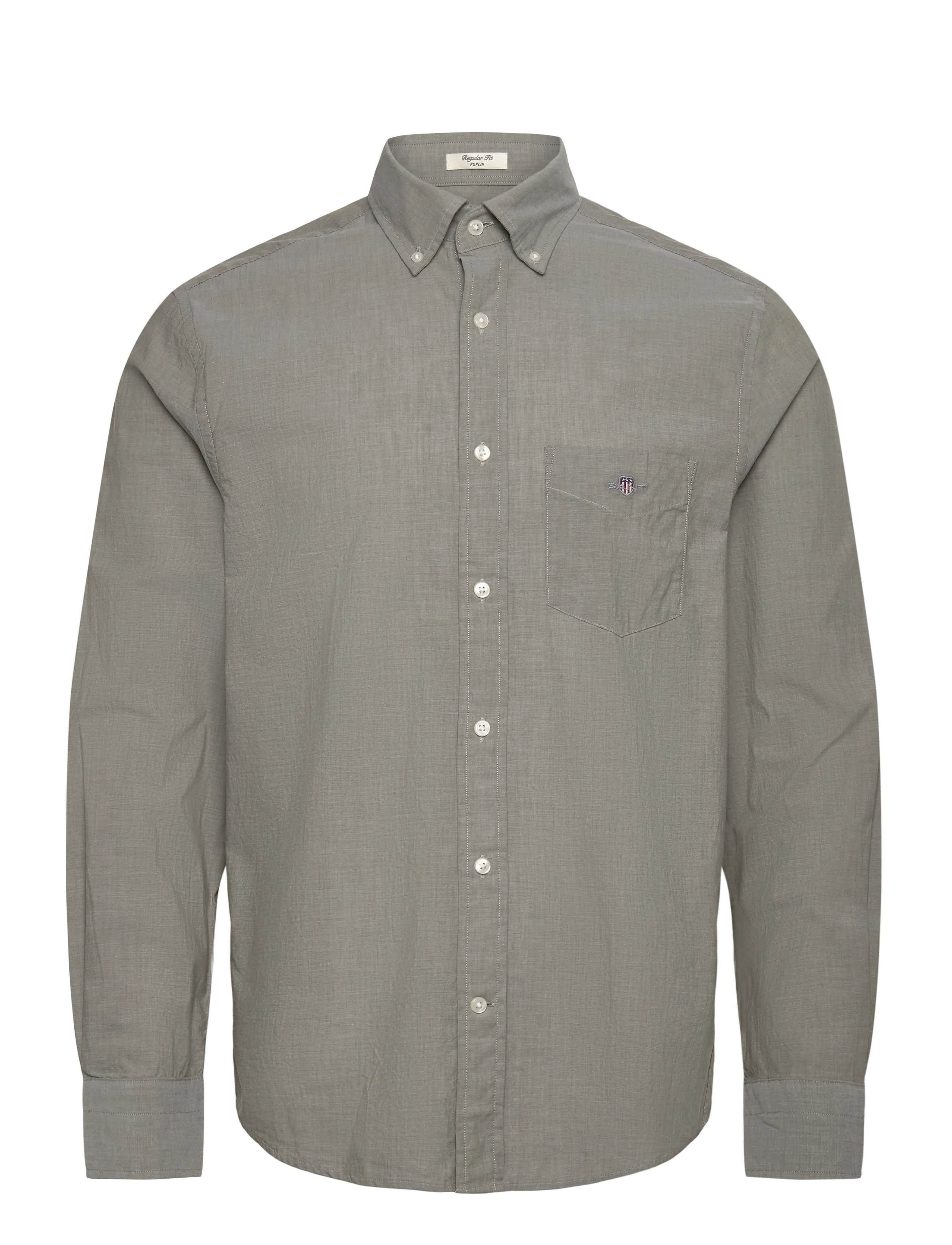 Gant REG CLASSIC POPLIN SHIRT - Skjorter - MOSS GREEN / grey