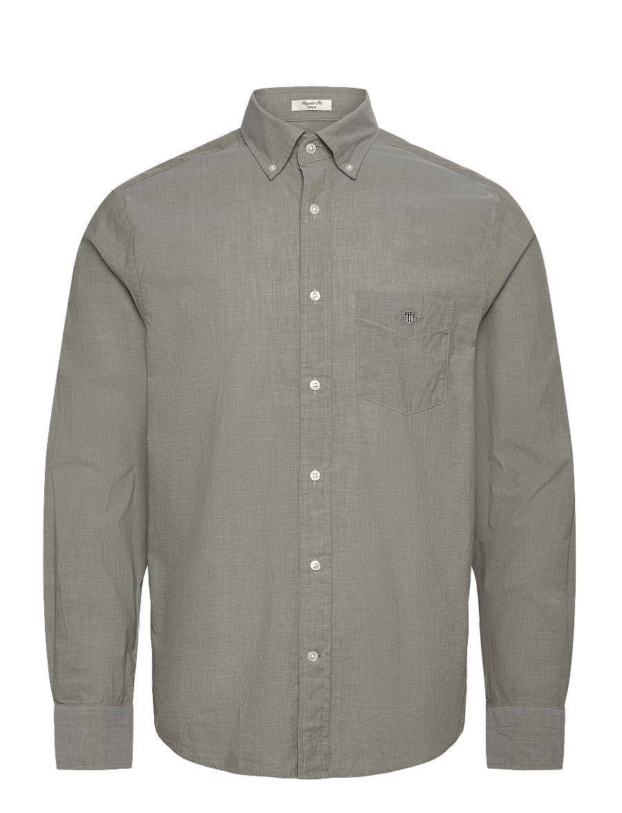 Gant - REG POPLIN SHIRT - casual skjortor - moss green - 0