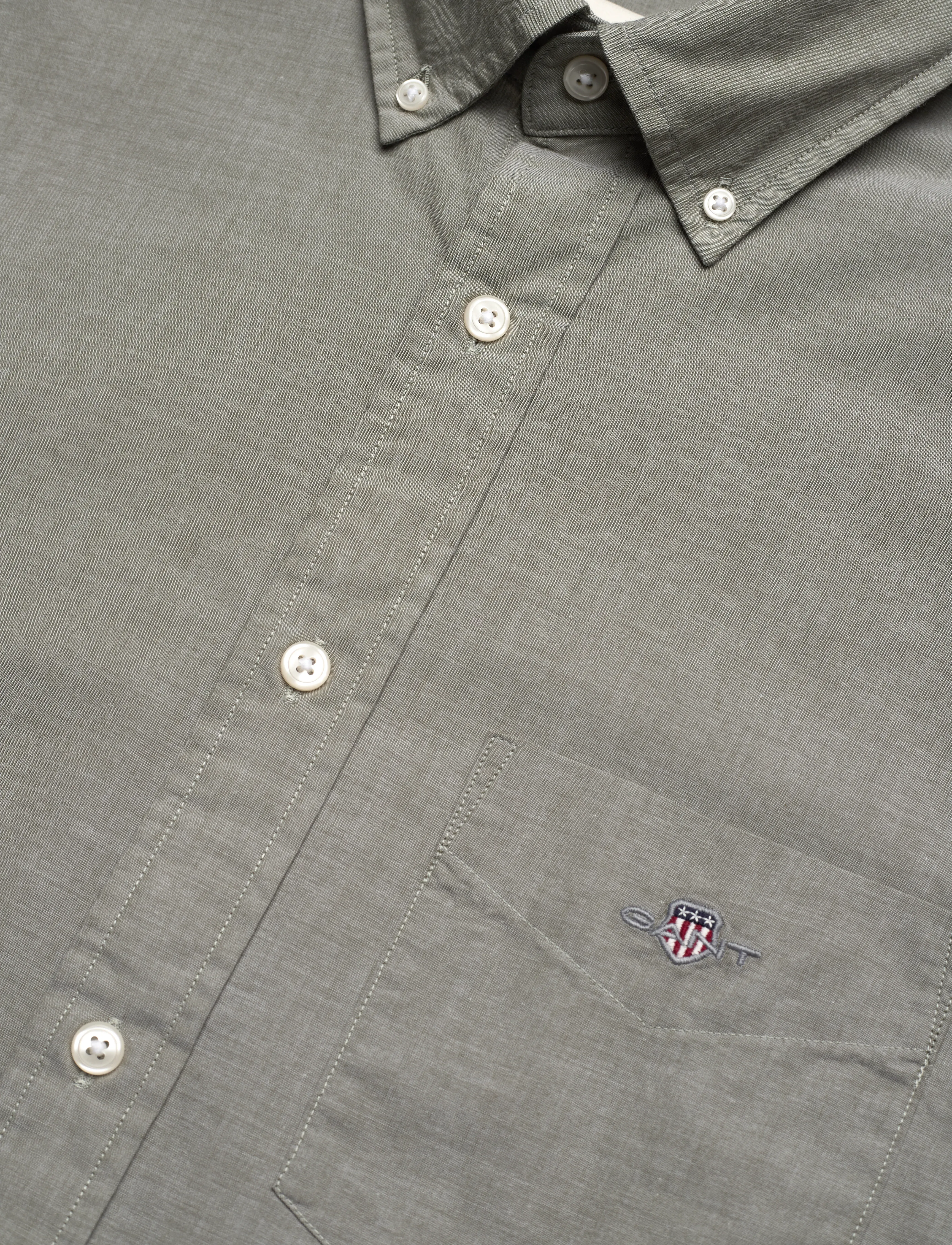 Gant - REG POPLIN SHIRT - casual skjortor - moss green - 3