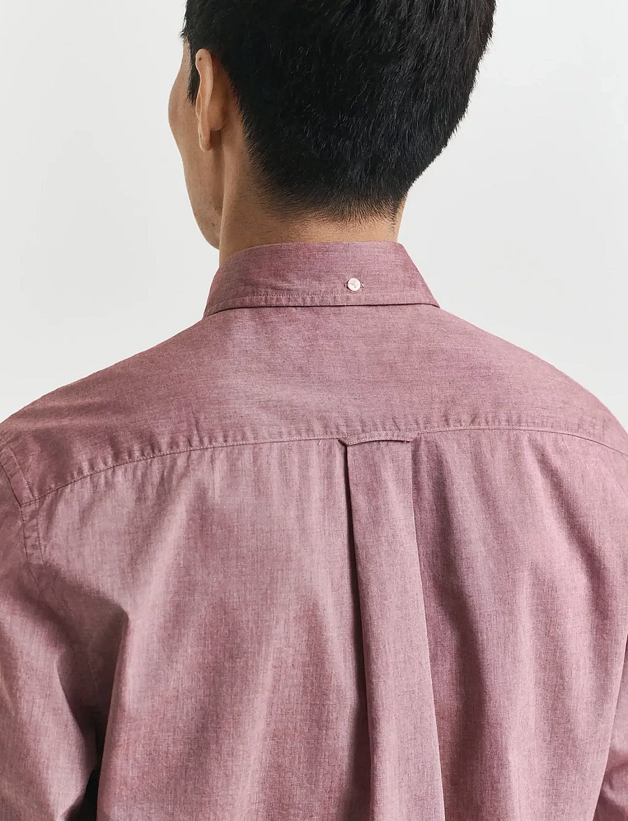 Gant - REG POPLIN SHIRT - vabaajasärgid - plumped red melange - 3