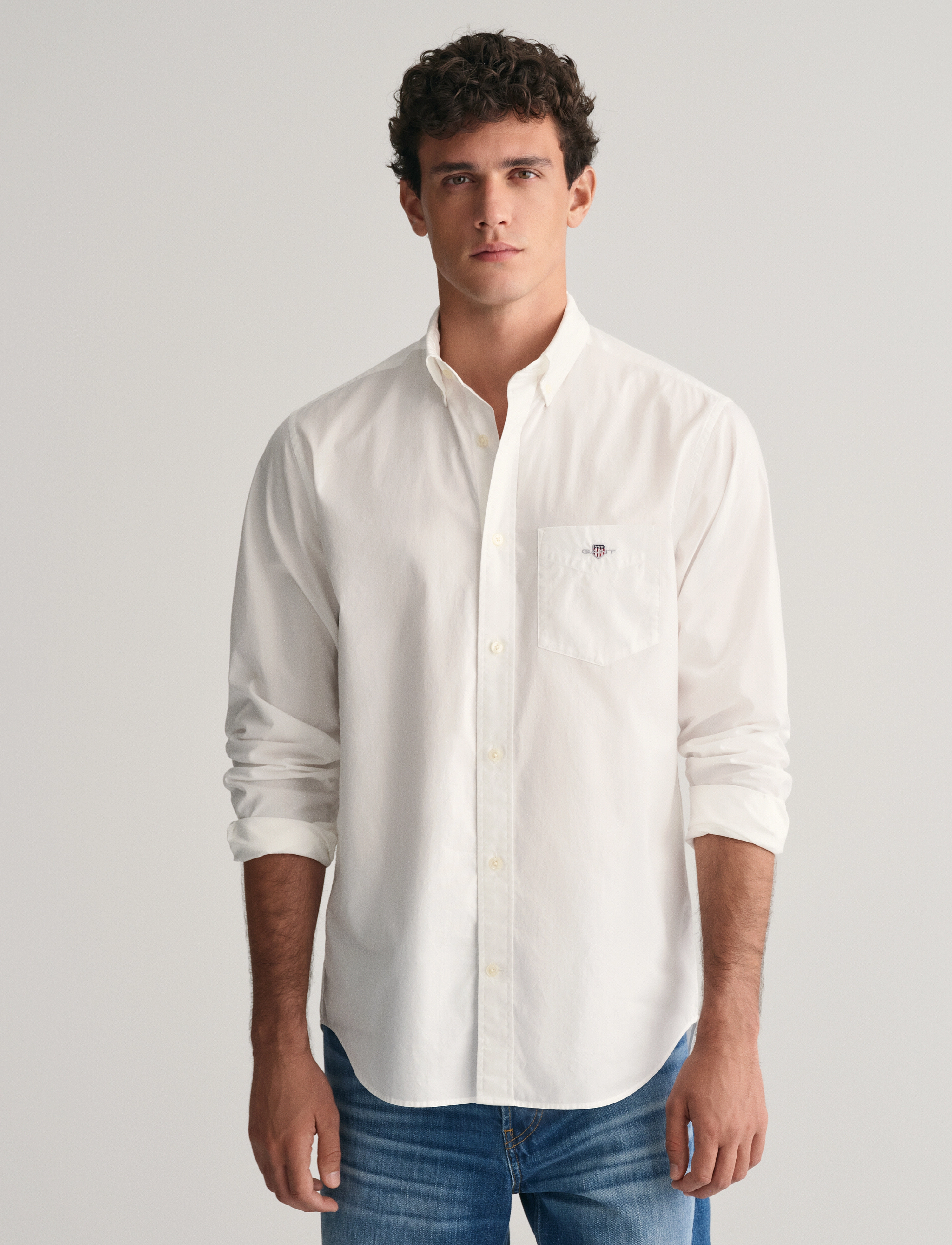 Gant REG CLASSIC POPLIN SHIRT - Skjorter - WHITE / white