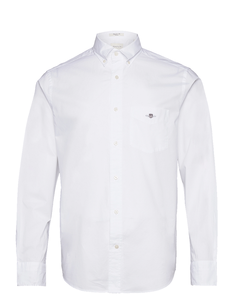 Gant - REG POPLIN SHIRT - vabaajasärgid - white - 1