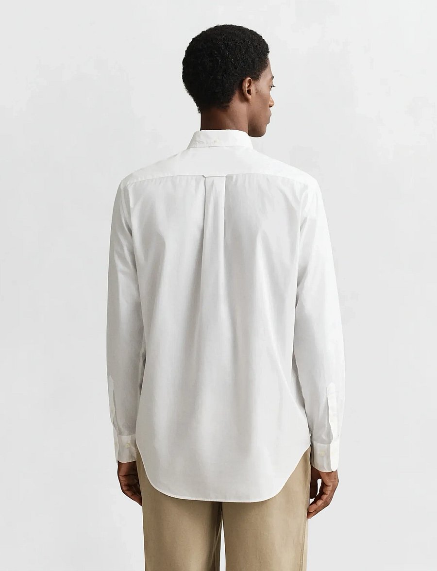 Gant - REG POPLIN SHIRT - vabaajasärgid - white - 3