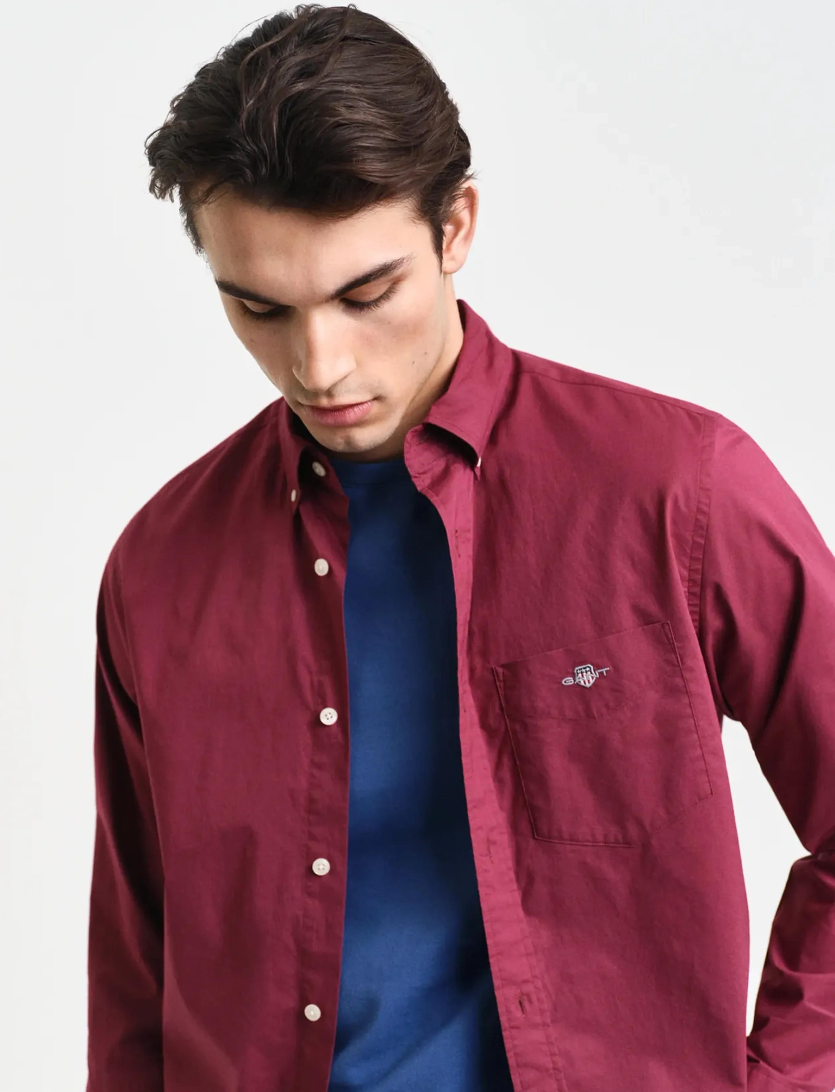 Gant - REG CLASSIC POPLIN SHIRT - basic skjorter - wine red - 4