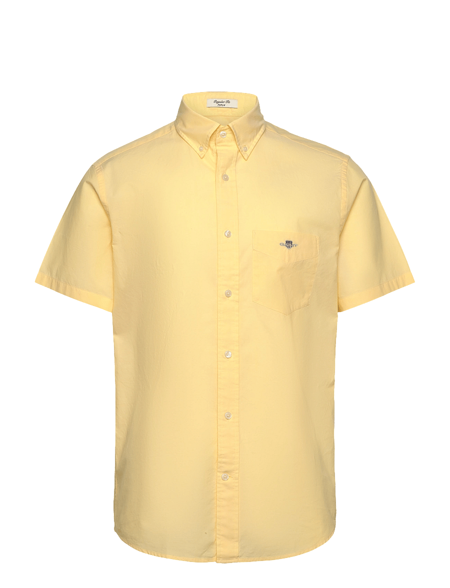Gant - REG CLASSIC POPLIN SS SHIRT - kortærmede skjorter - banana yellow - 0