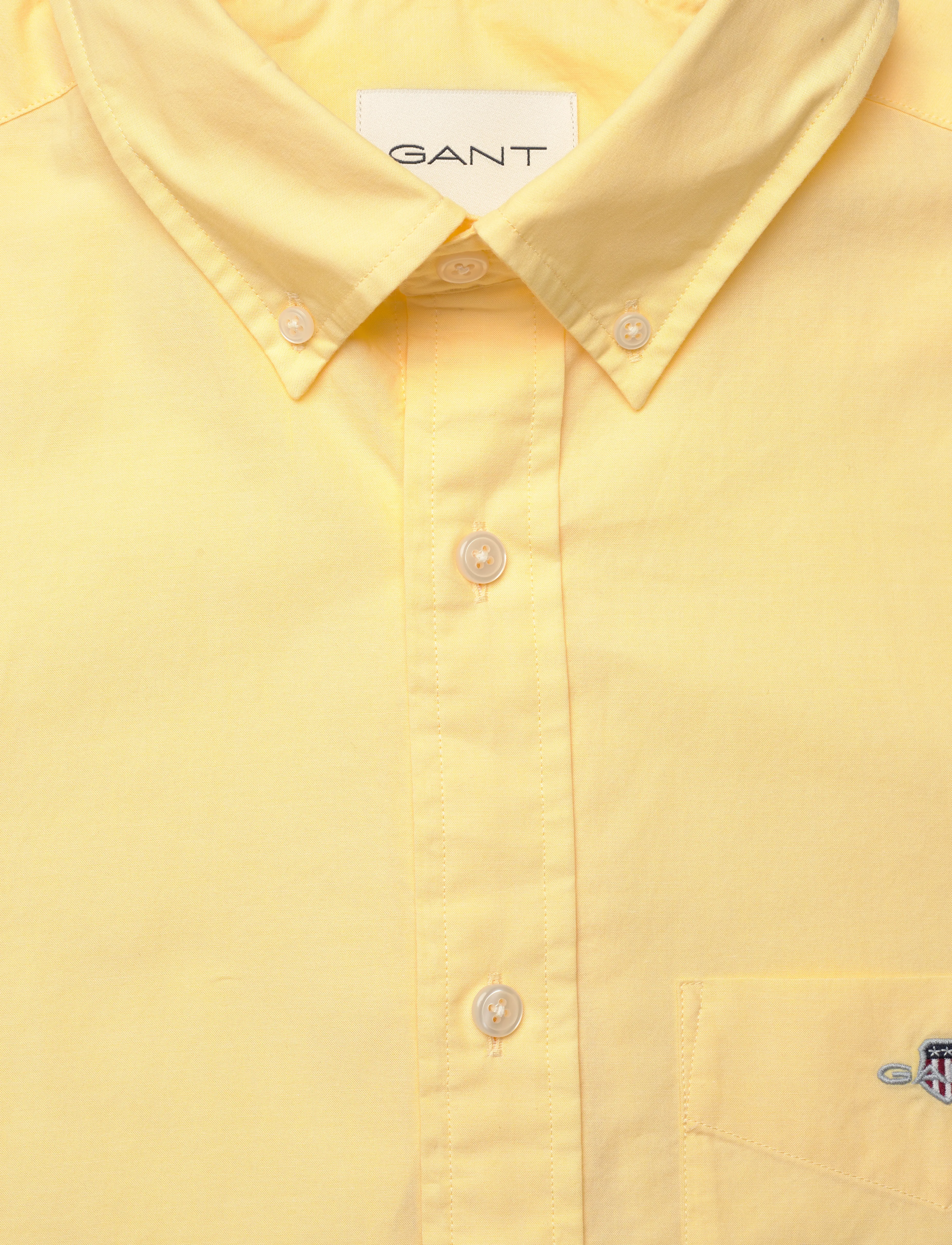 Gant - REG CLASSIC POPLIN SS SHIRT - kortærmede skjorter - banana yellow - 2