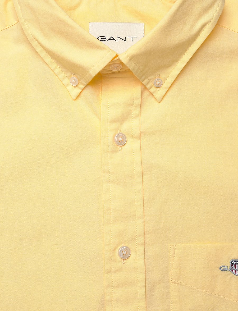 Gant - REG CLASSIC POPLIN SS SHIRT - kortærmede skjorter - banana yellow - 2