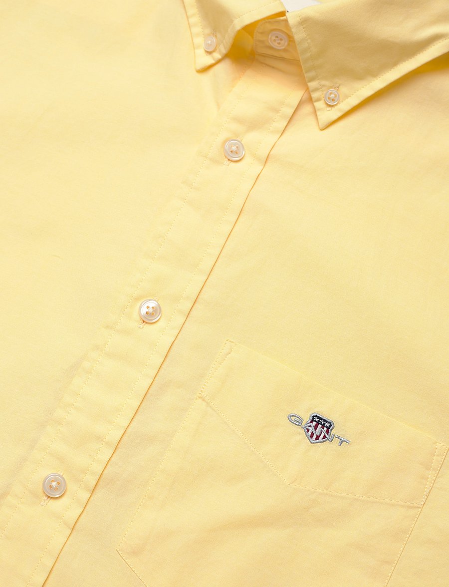 Gant - REG CLASSIC POPLIN SS SHIRT - kortærmede skjorter - banana yellow - 3