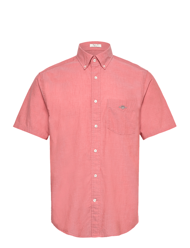 GANT - REG CLASSIC POPLIN SS SHIRT - kortærmede skjorter - deep orange - 0