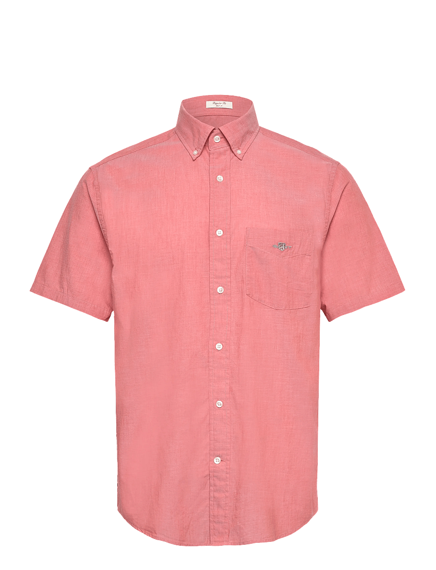 Gant - REG CLASSIC POPLIN SS SHIRT - short-sleeved shirts - deep orange - 0