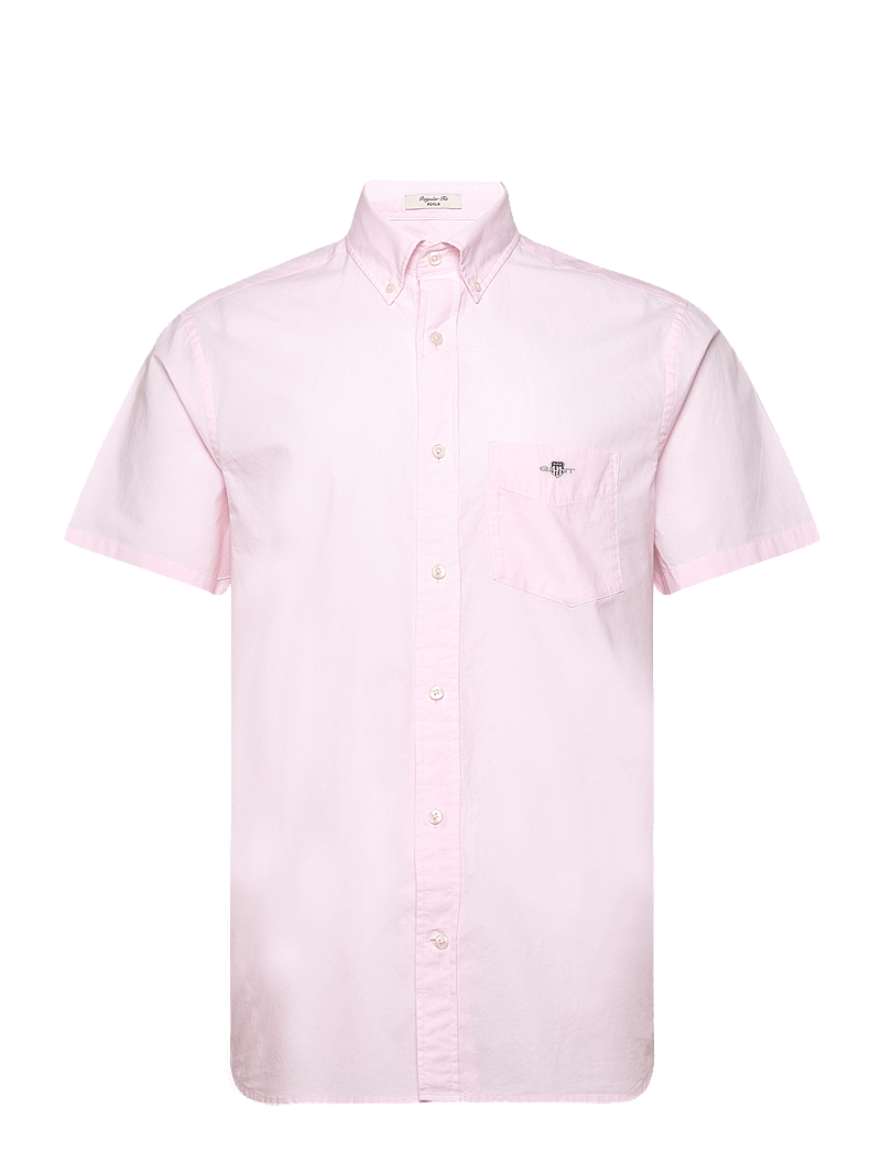 GANT - REG CLASSIC POPLIN SS SHIRT - kortärmade skjortor - light pink - 1