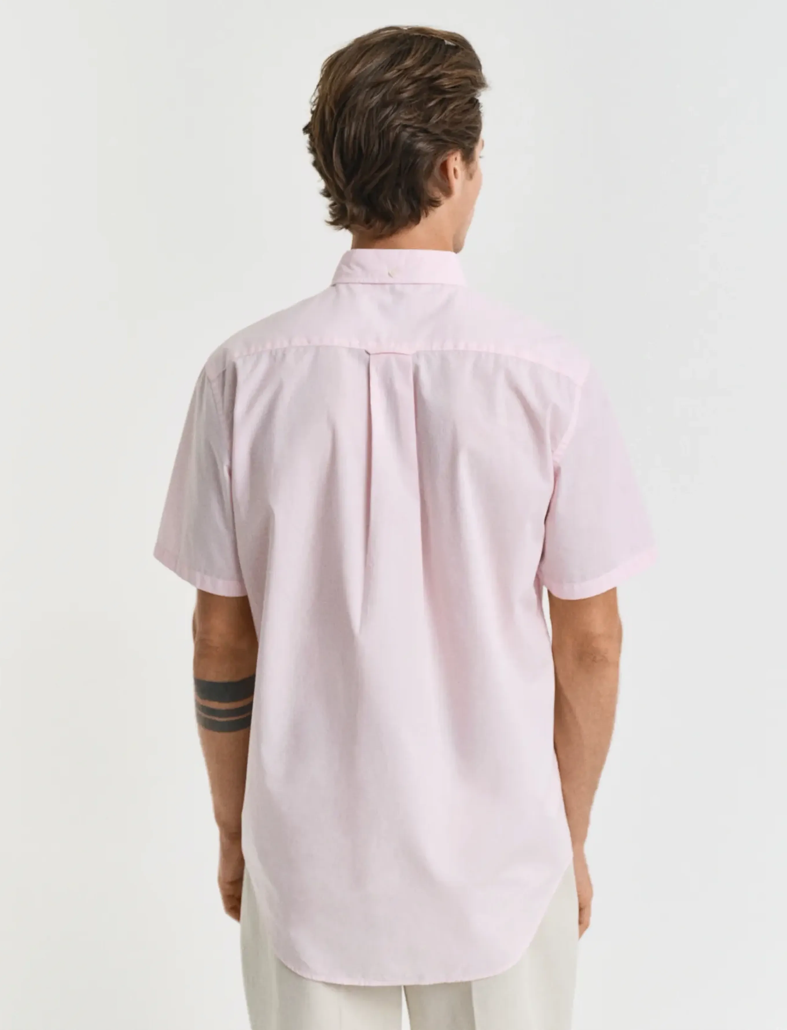 Gant - REG CLASSIC POPLIN SS SHIRT - kortærmede skjorter - light pink - 3
