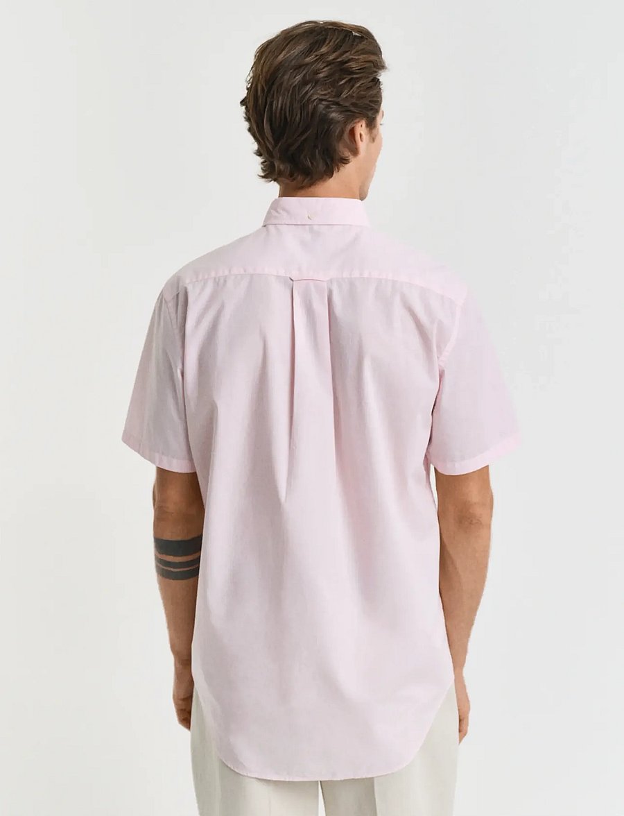 Gant - REG CLASSIC POPLIN SS SHIRT - kortærmede skjorter - light pink - 3