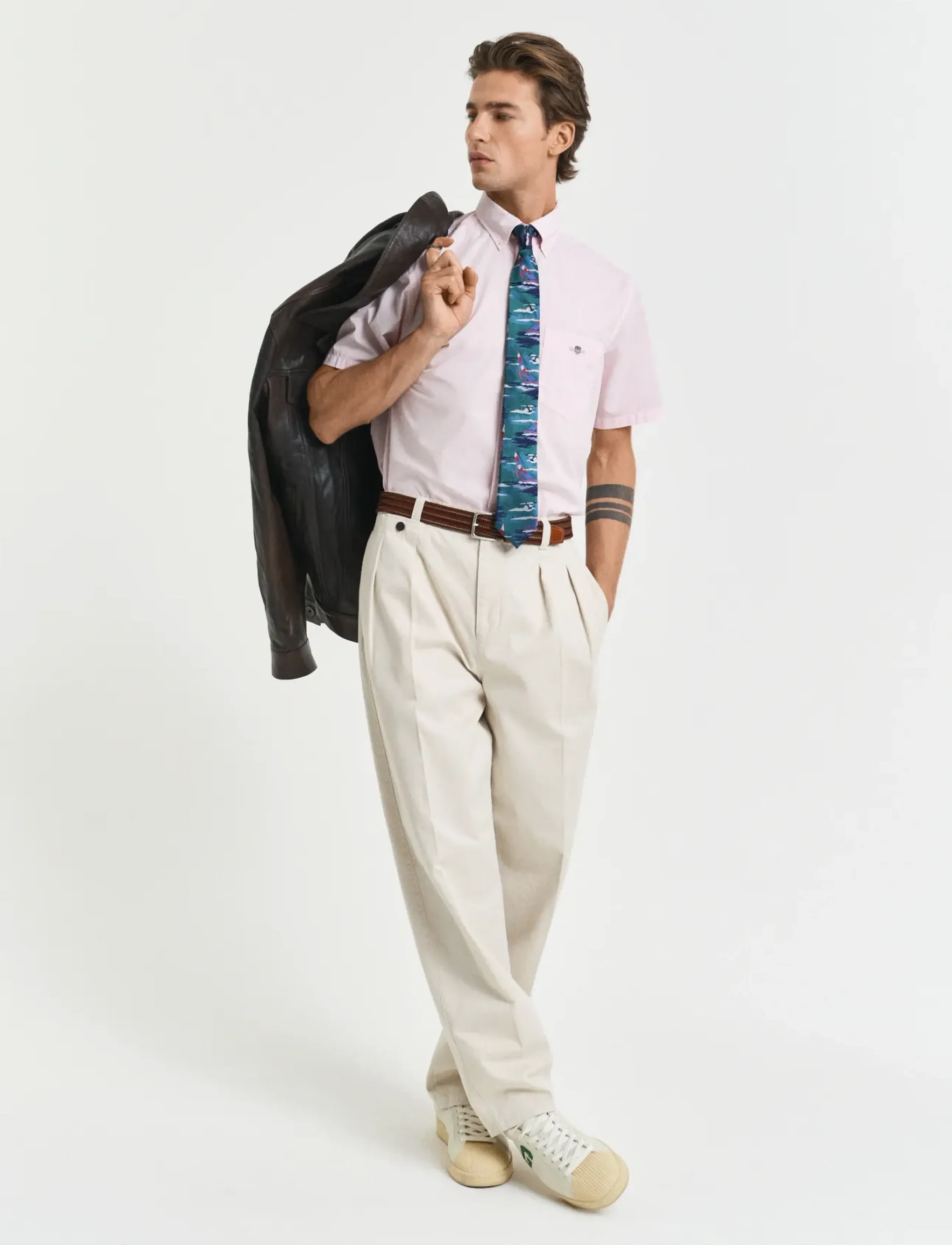 Gant - REG CLASSIC POPLIN SS SHIRT - kortærmede skjorter - light pink - 5