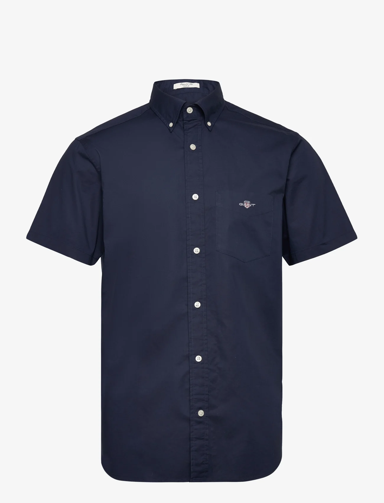 GANT - REG POPLIN SS SHIRT - basic shirts - marine - 0