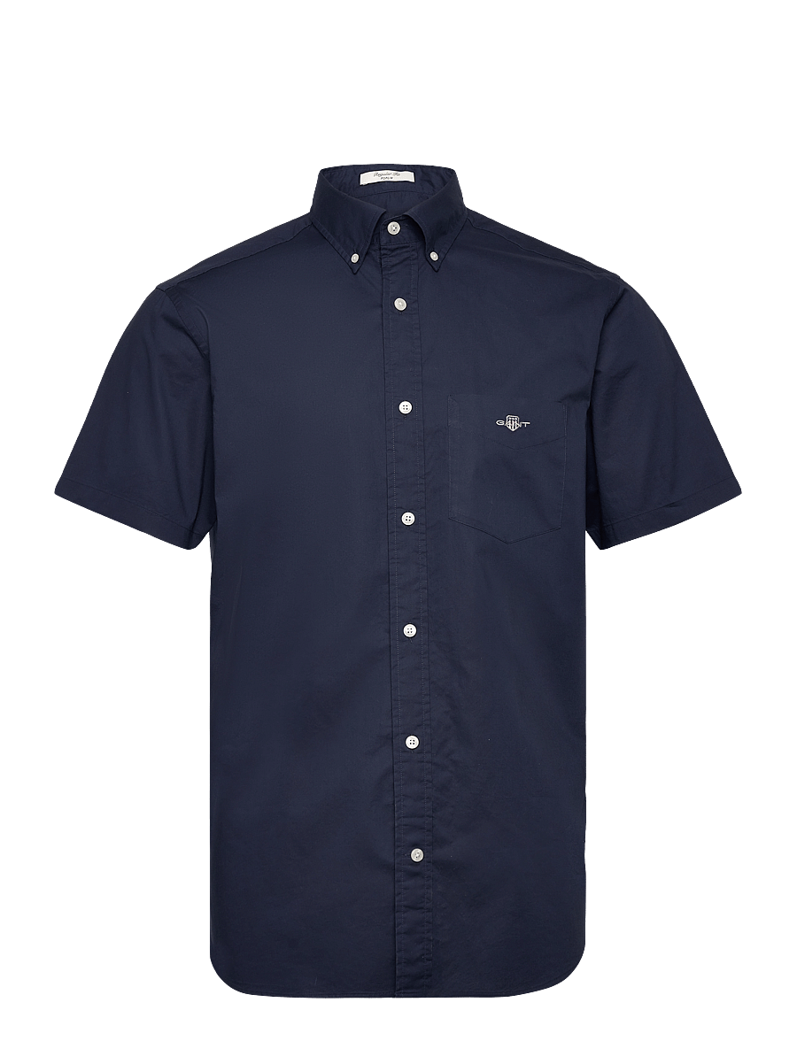 Gant - REG CLASSIC POPLIN SS SHIRT - lühikeste varrukatega särgid - marine - 1