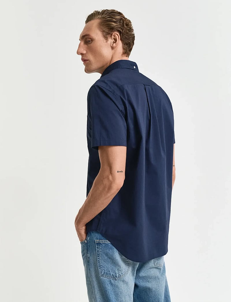 GANT - REG CLASSIC POPLIN SS SHIRT - basic skjortor - marine - 3