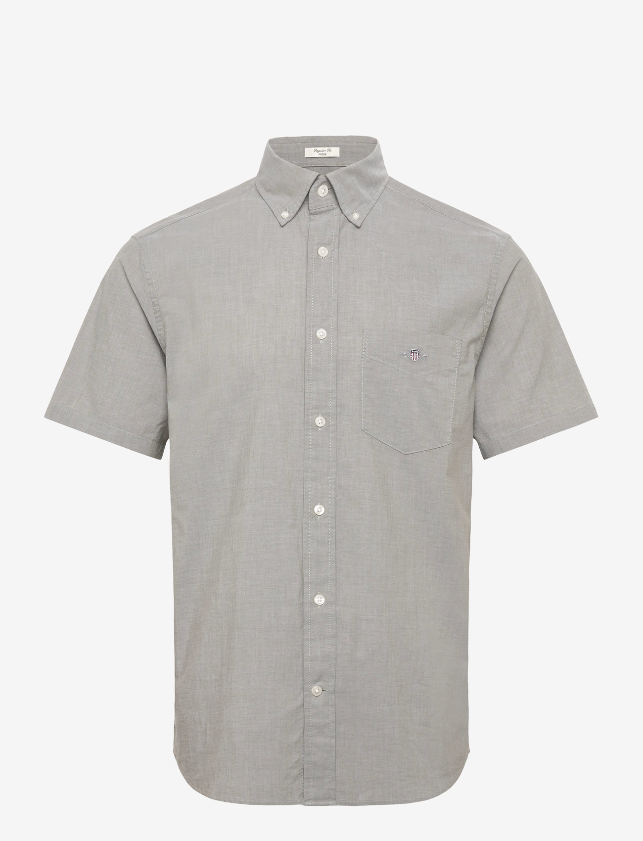 GANT - REG CLASSIC POPLIN SS SHIRT - kortærmede skjorter - moss green - 0