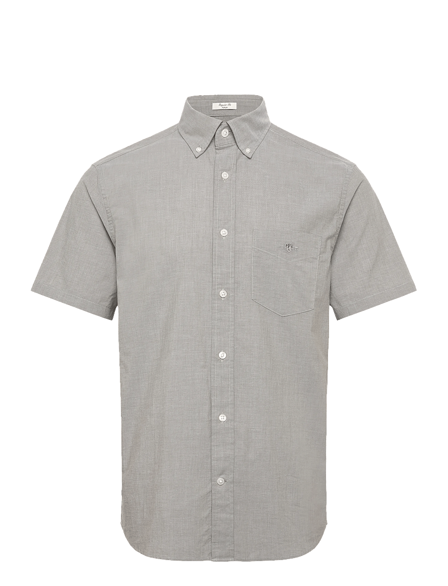 Gant - REG CLASSIC POPLIN SS SHIRT - lühikeste varrukatega särgid - moss green - 0