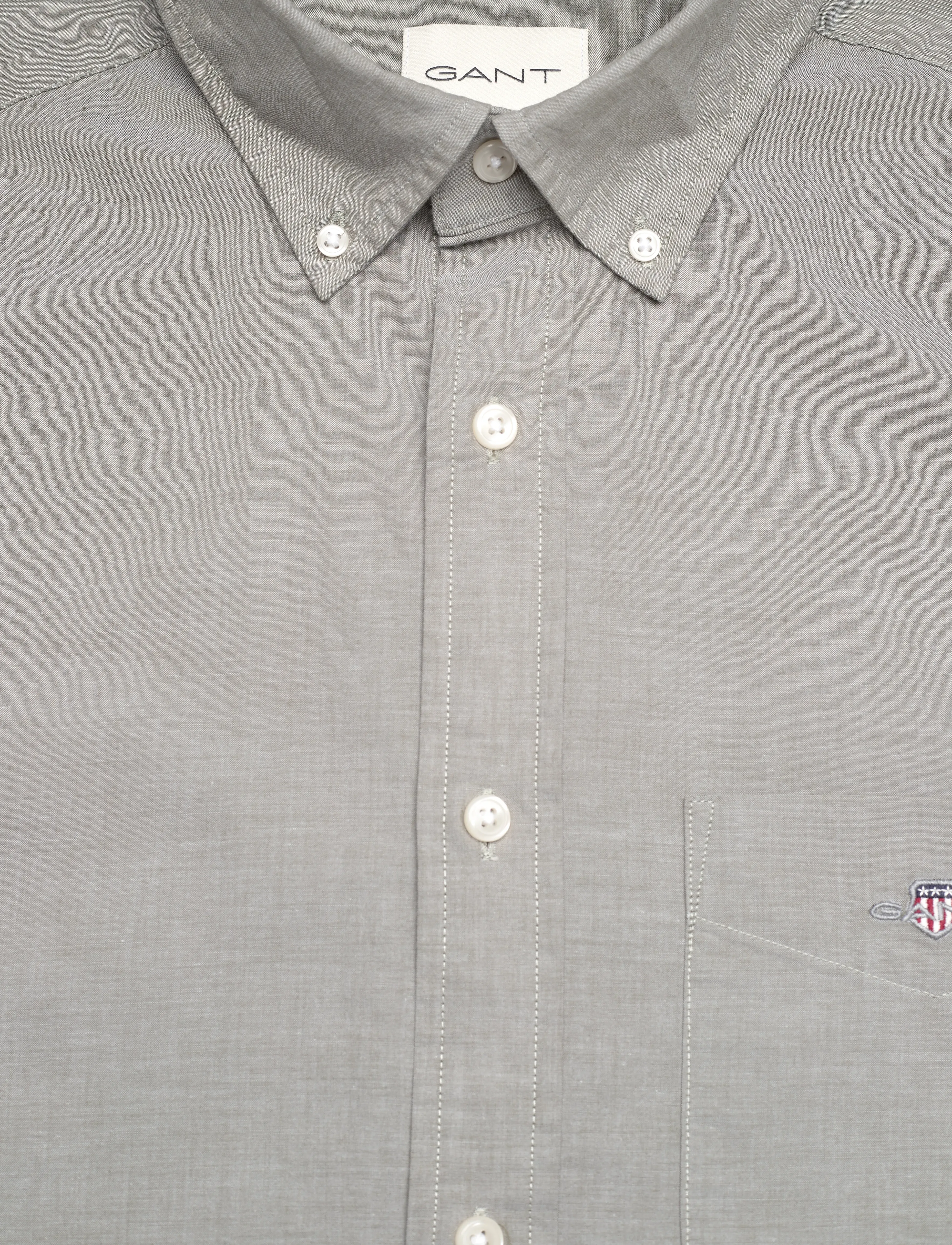 Gant - REG CLASSIC POPLIN SS SHIRT - lühikeste varrukatega särgid - moss green - 2