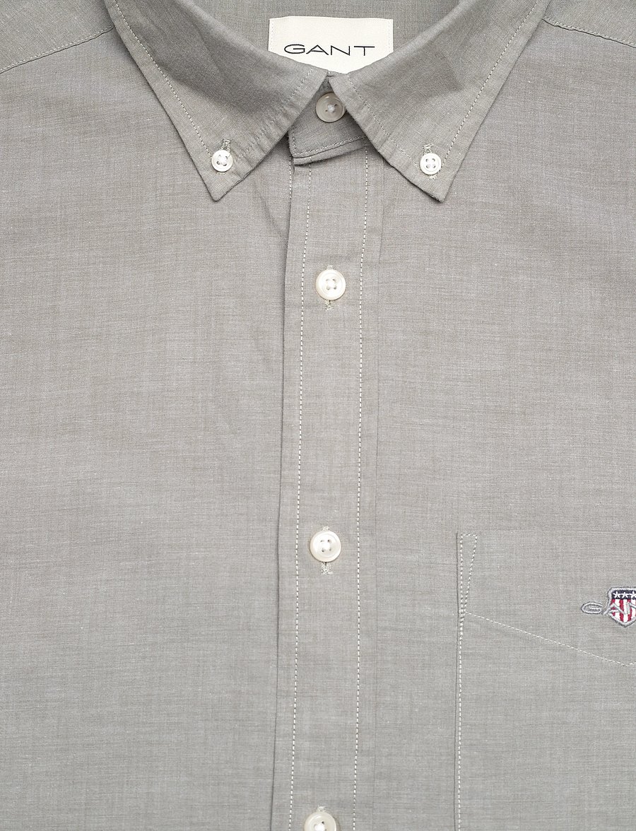 Gant - REG CLASSIC POPLIN SS SHIRT - lühikeste varrukatega särgid - moss green - 2