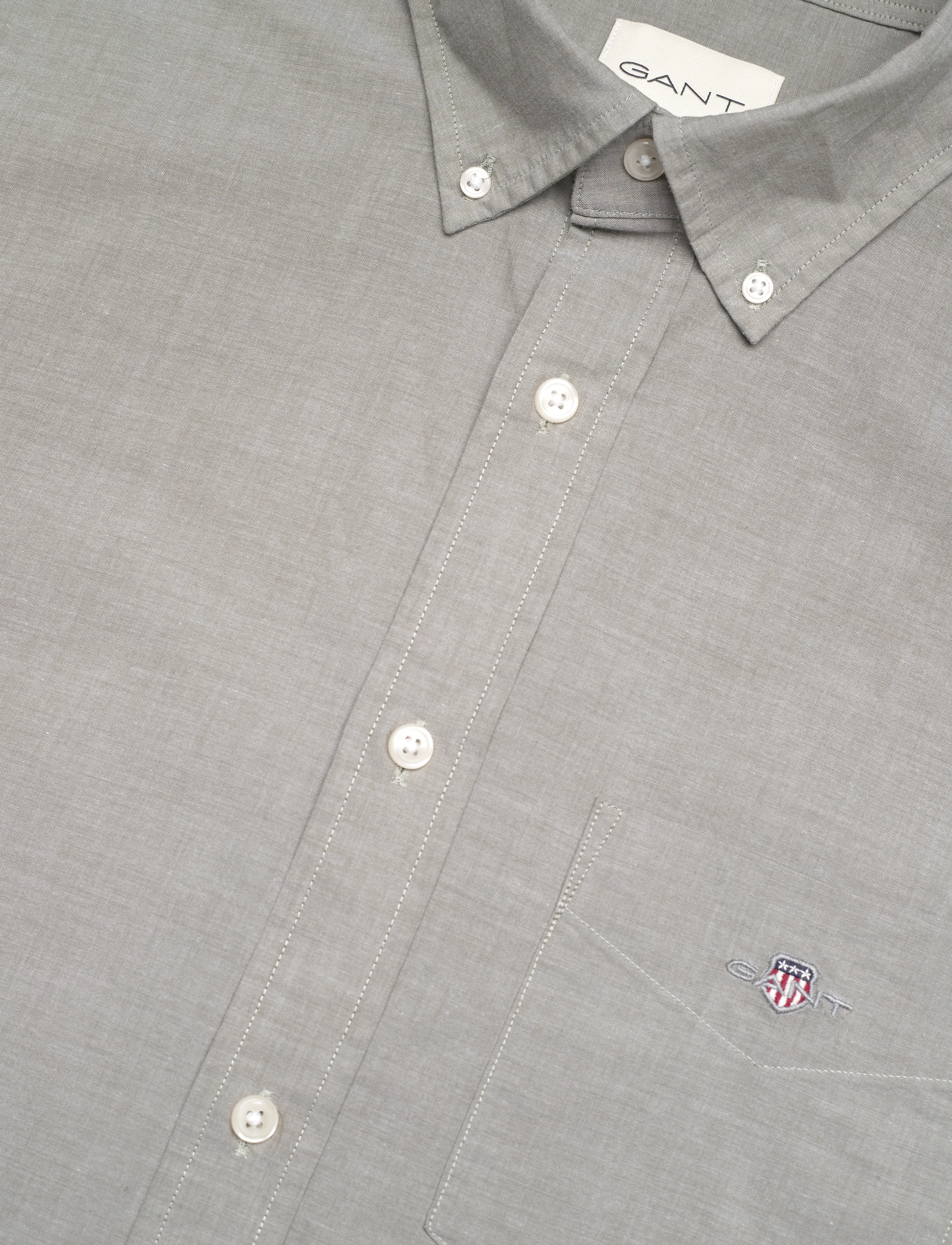 Gant - REG CLASSIC POPLIN SS SHIRT - lühikeste varrukatega särgid - moss green - 3