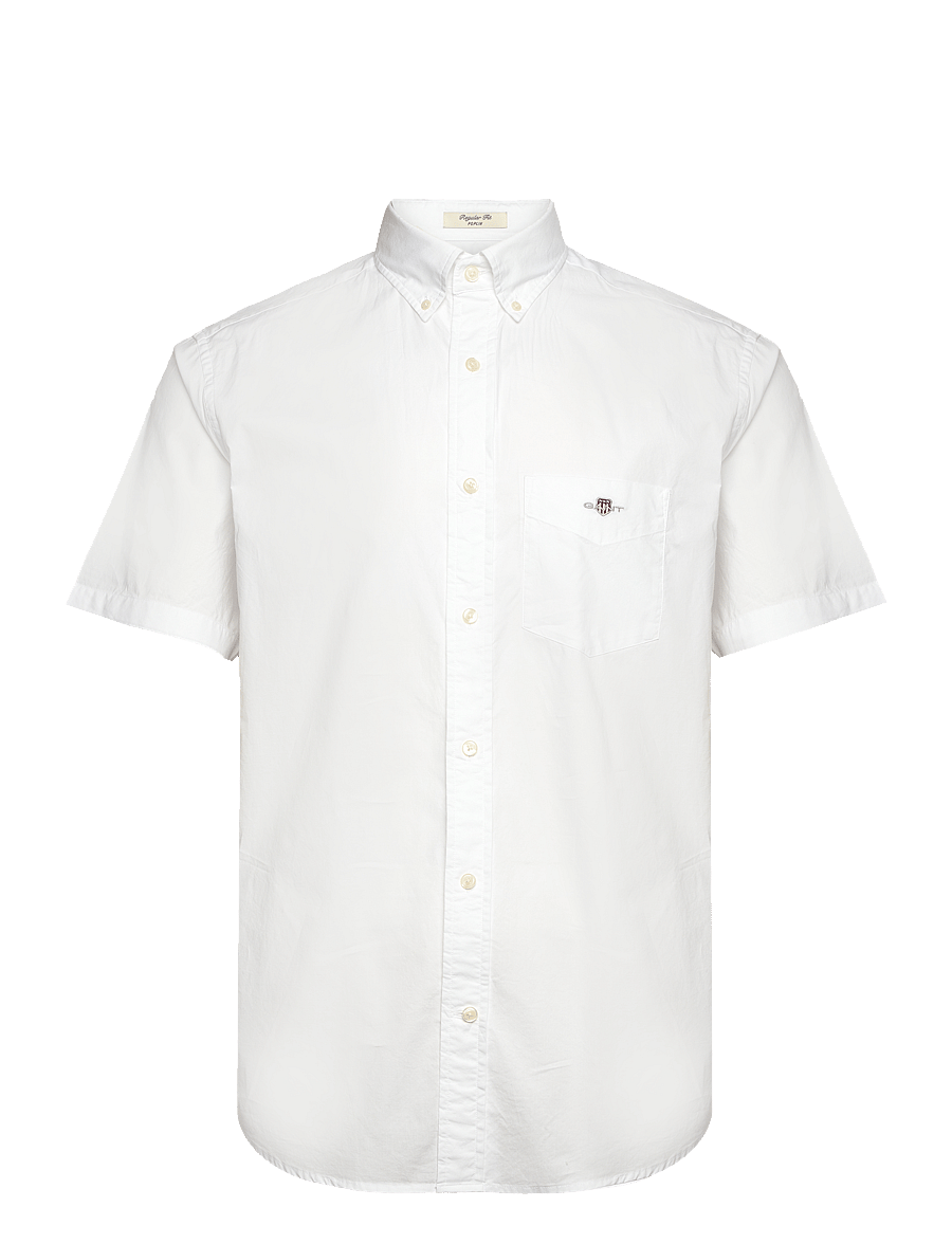 Gant - REG CLASSIC POPLIN SS SHIRT - kurzarmhemden - white - 1