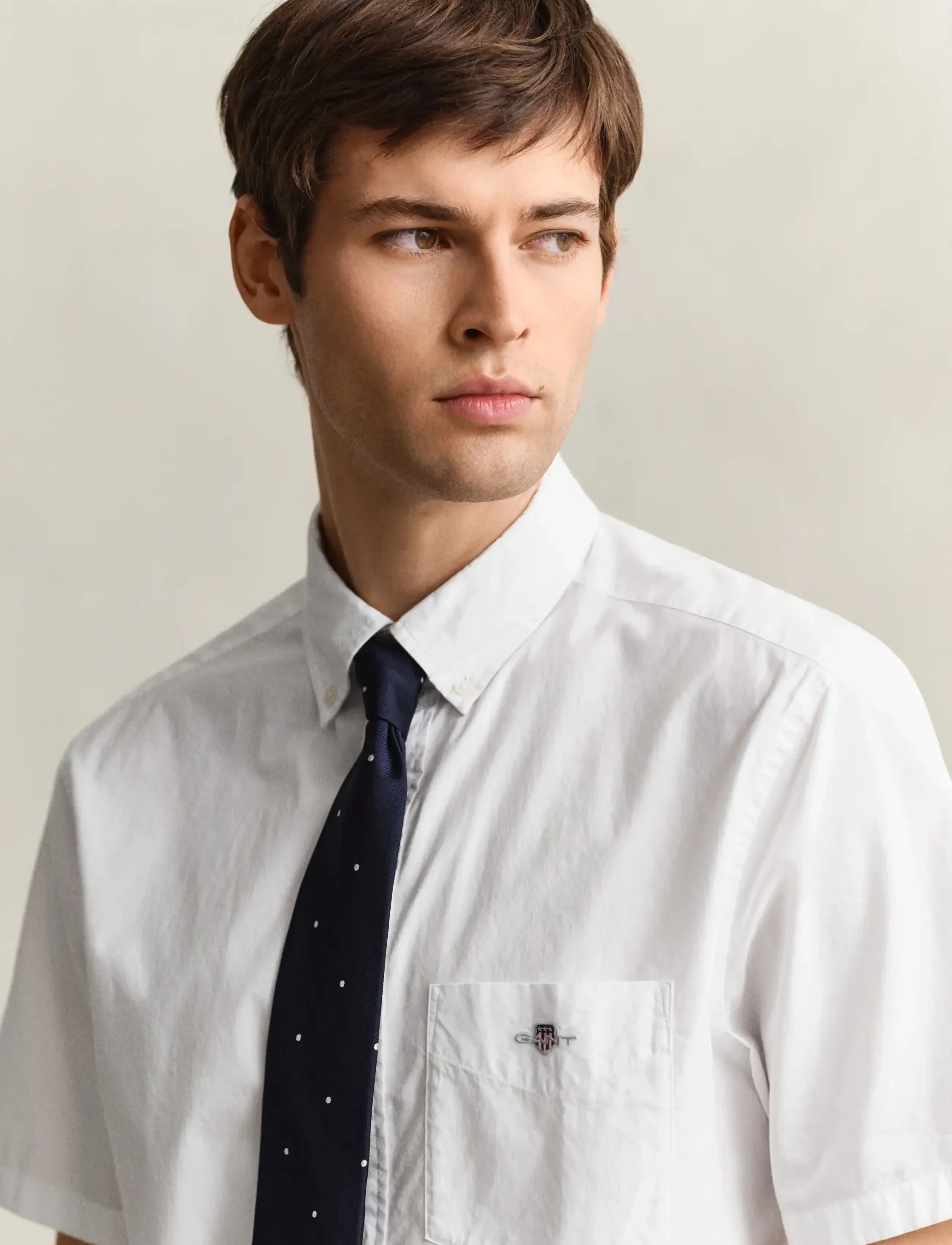 Gant - REG CLASSIC POPLIN SS SHIRT - kurzarmhemden - white - 4