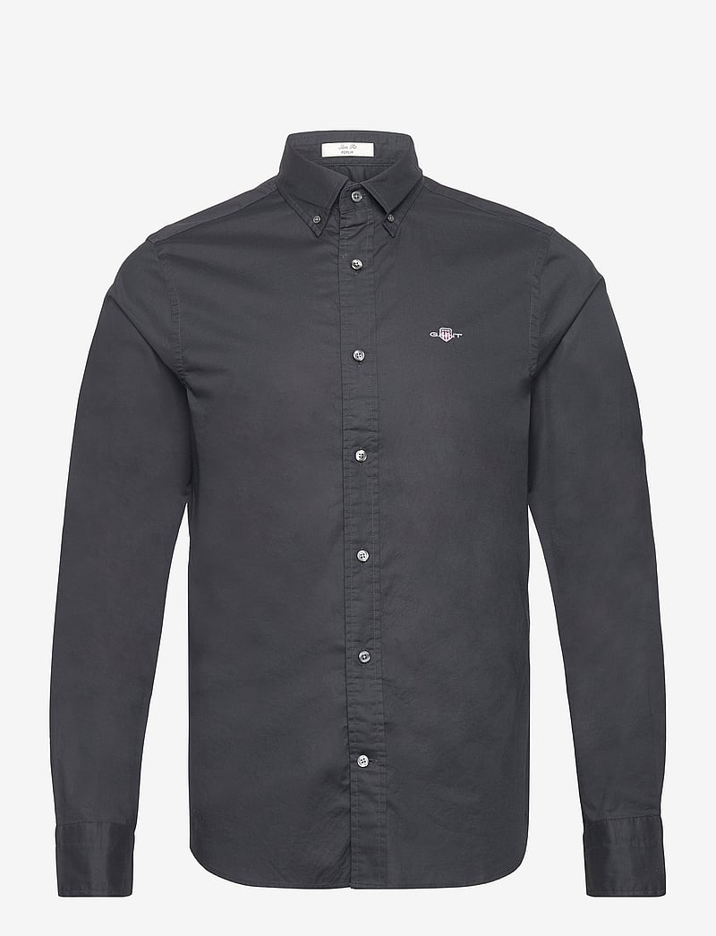 GANT - SLIM CLASSIC POPLIN SHIRT - casual skjorter - black - 1