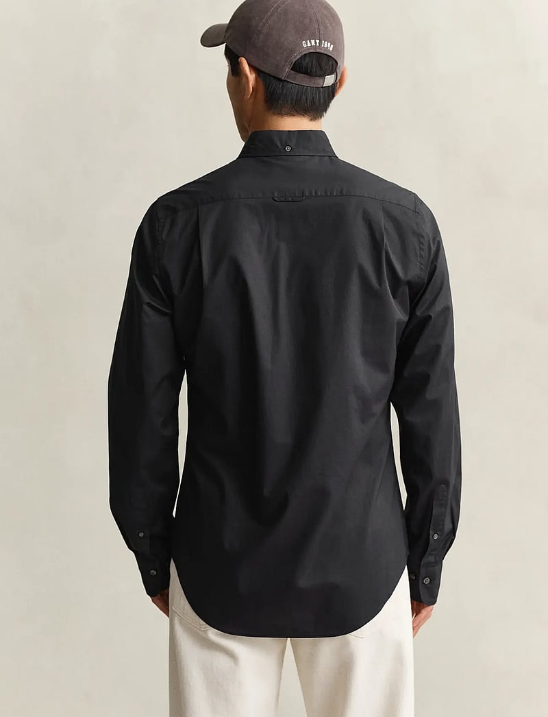 GANT - SLIM CLASSIC POPLIN SHIRT - casual skjorter - black - 3