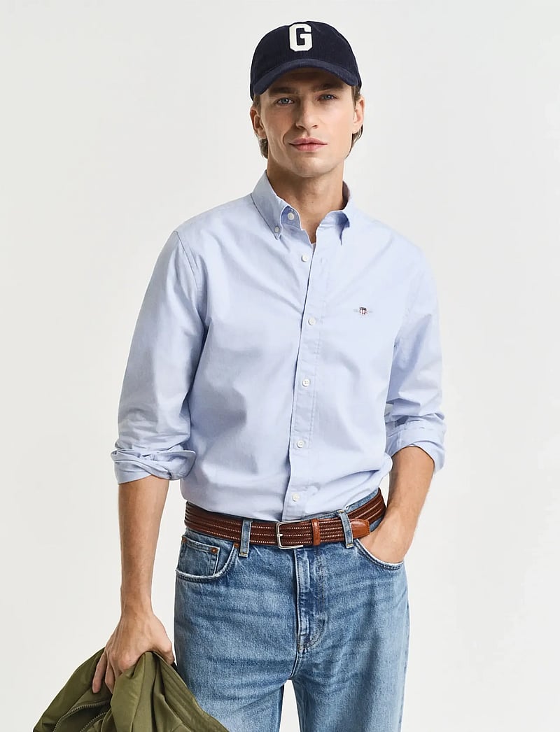 GANT - SLIM POPLIN SHIRT - rennot kauluspaidat - light blue - 0