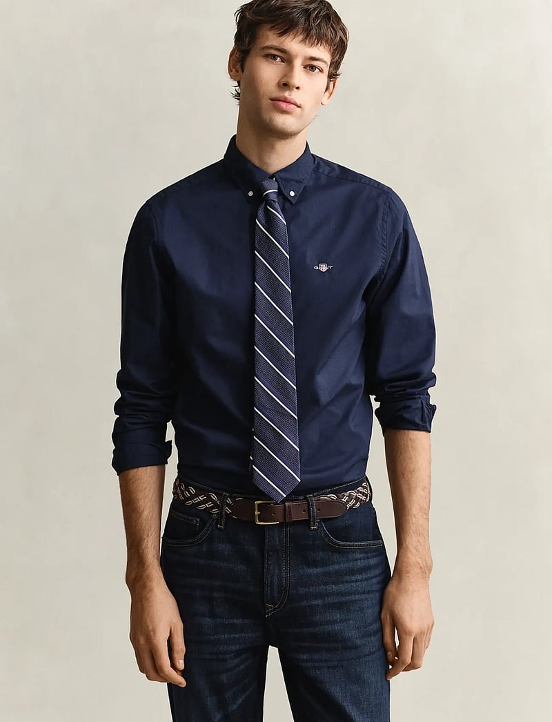 GANT - SLIM CLASSIC POPLIN SHIRT - casual overhemden - marine - 0