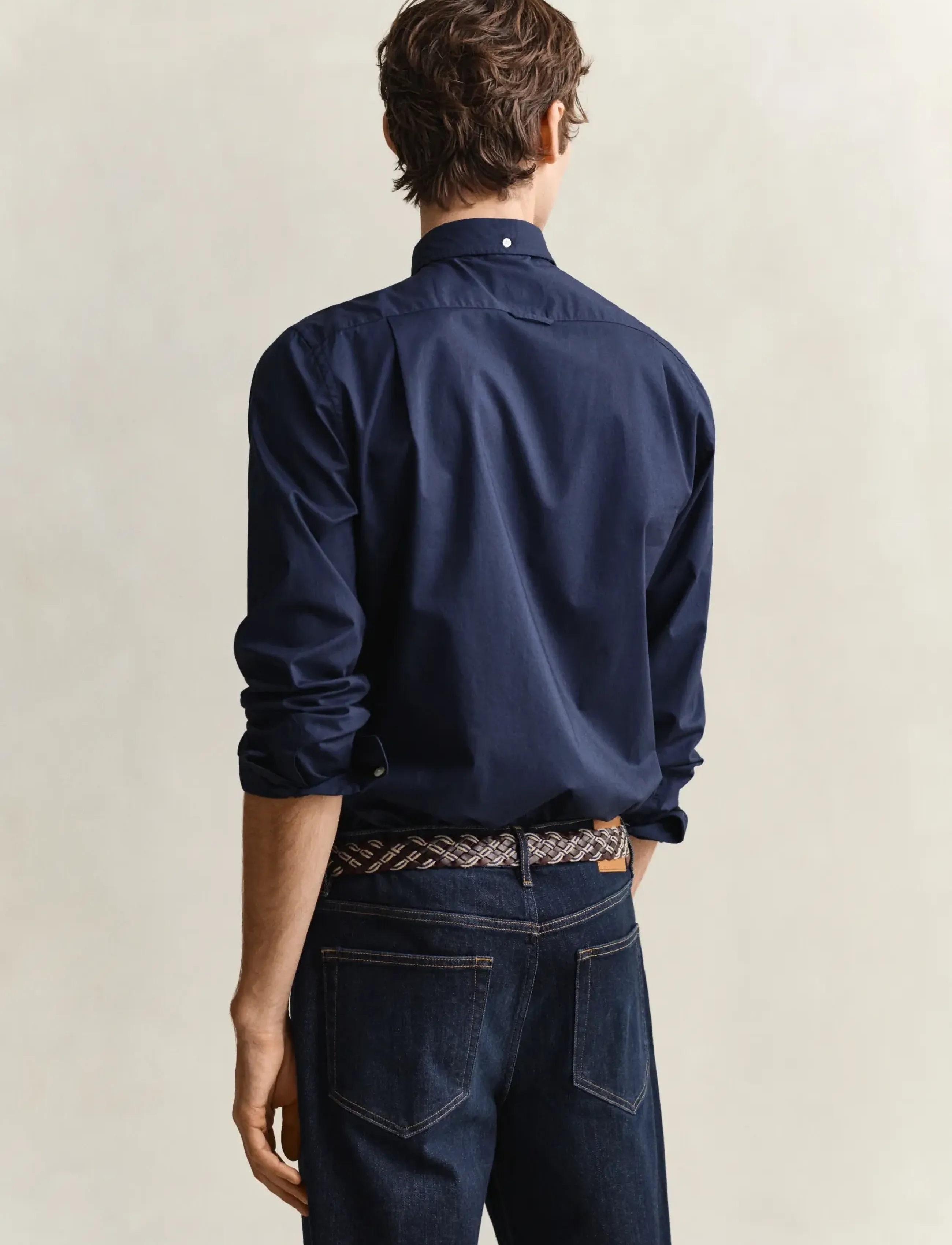 Gant - SLIM CLASSIC POPLIN SHIRT - vabaajasärgid - marine - 3
