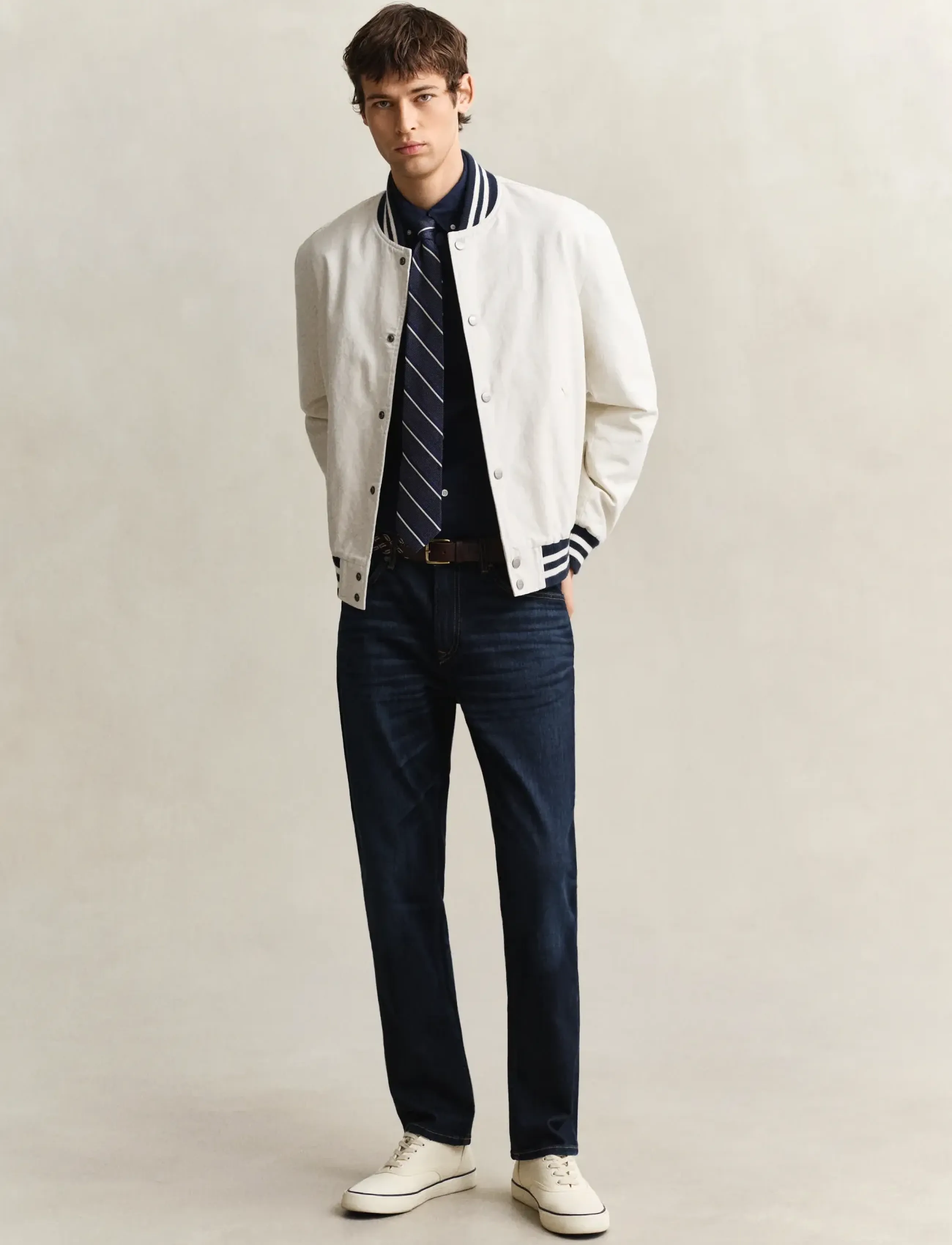 Gant - SLIM CLASSIC POPLIN SHIRT - vabaajasärgid - marine - 5