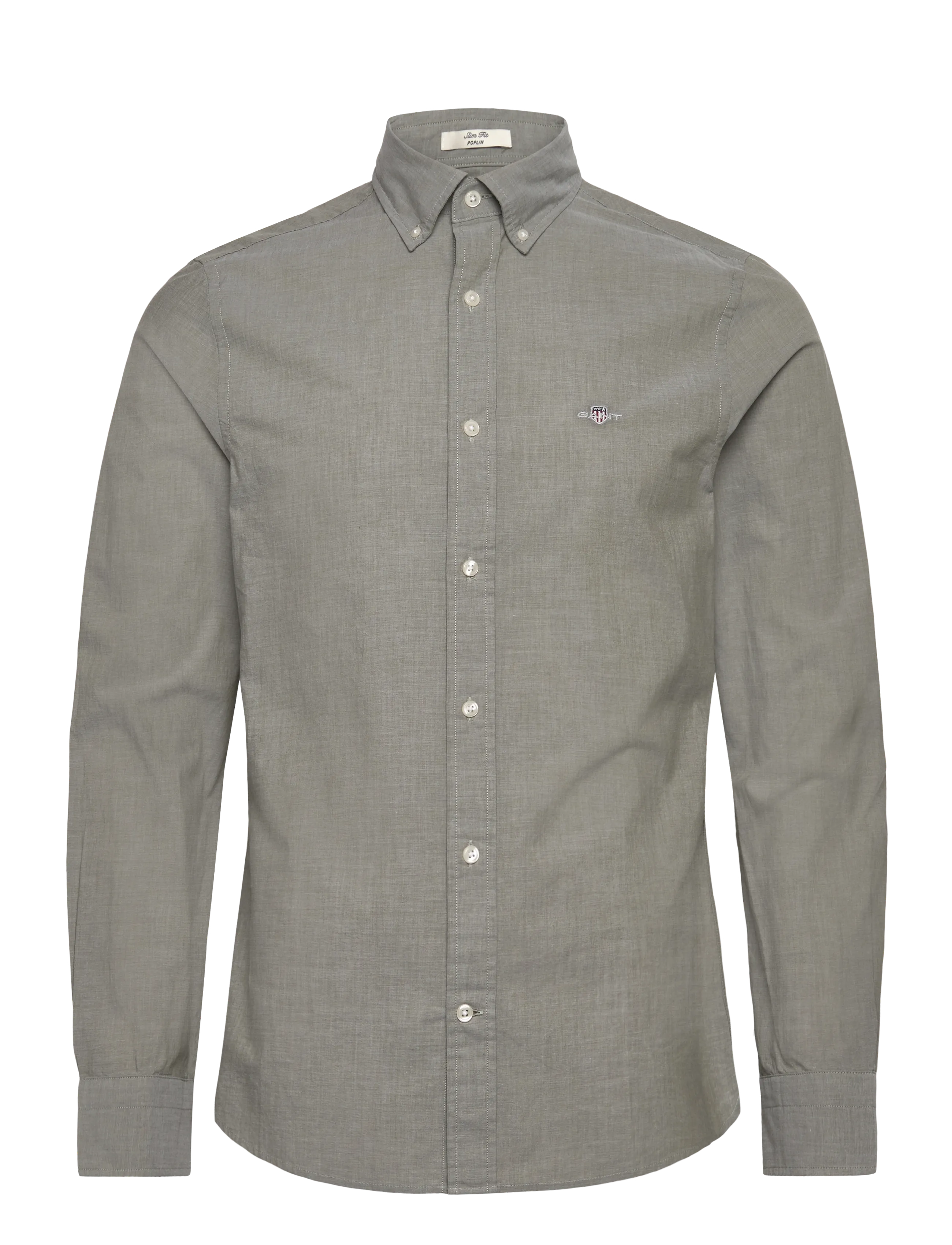 Gant SLIM CLASSIC POPLIN SHIRT - Skjorter - MOSS GREEN / grey