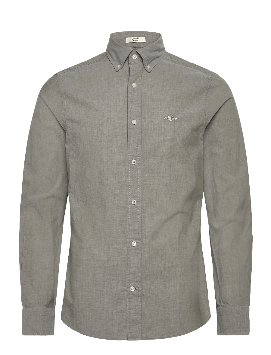 Gant - SLIM CLASSIC POPLIN SHIRT - casual hemden - moss green - 0